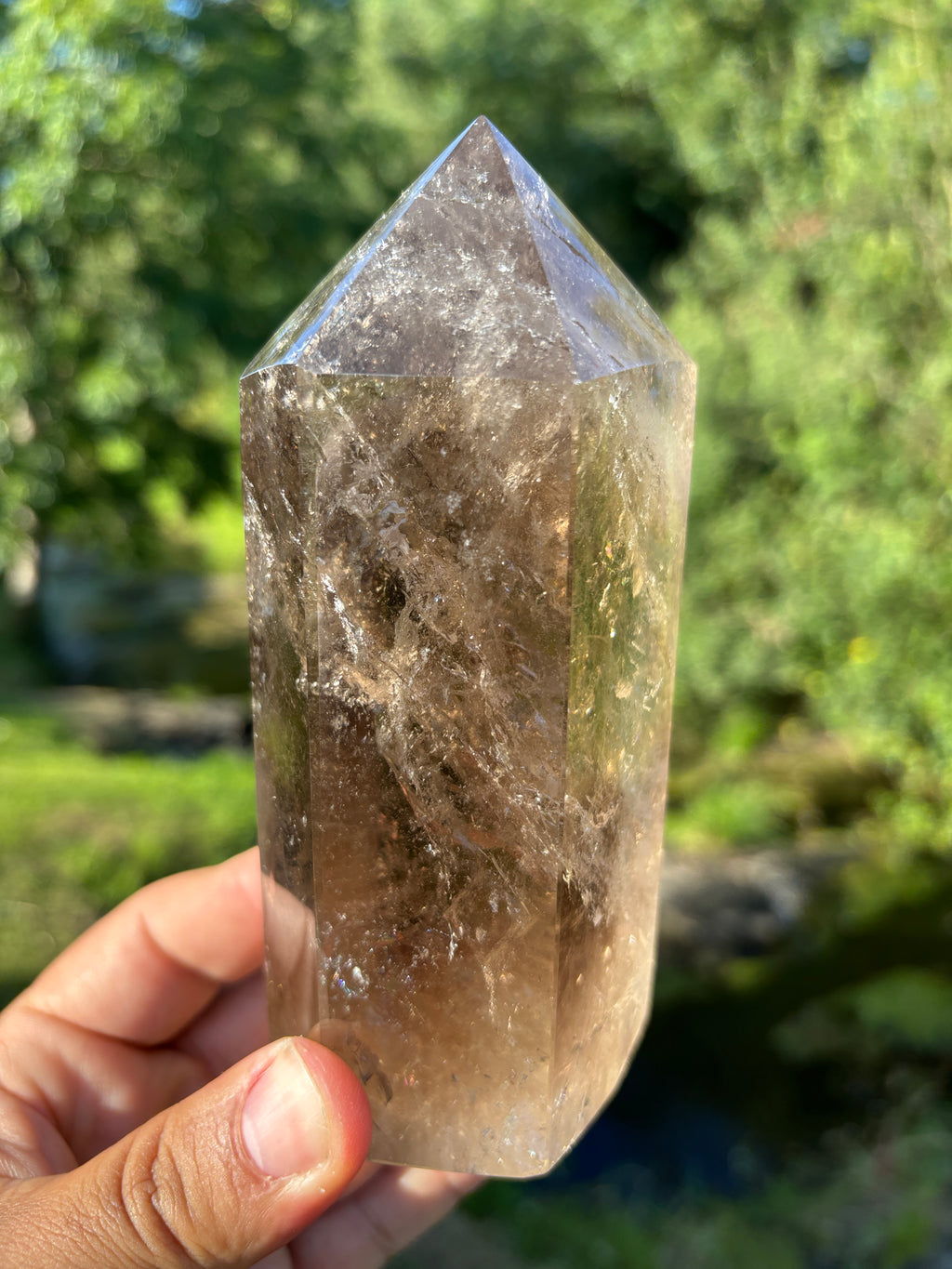 Large Extra Quality Polished Smoky Quartz Point | Natural Brazilian Smoky Crystal Tower | Premium Home Decor Mineral Specimen