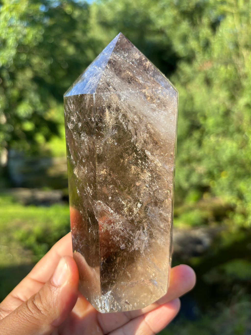 Large Extra Quality Polished Smoky Quartz Point | Natural Brazilian Smoky Crystal Tower | Premium Home Decor Mineral Specimen