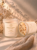 Luxury Crystal Candle – Citrine Edition – Vanilla Scent – Hand Poured Soy Wax Candle – Cozy Home Fragrance – Energy Candle – Gift Idea