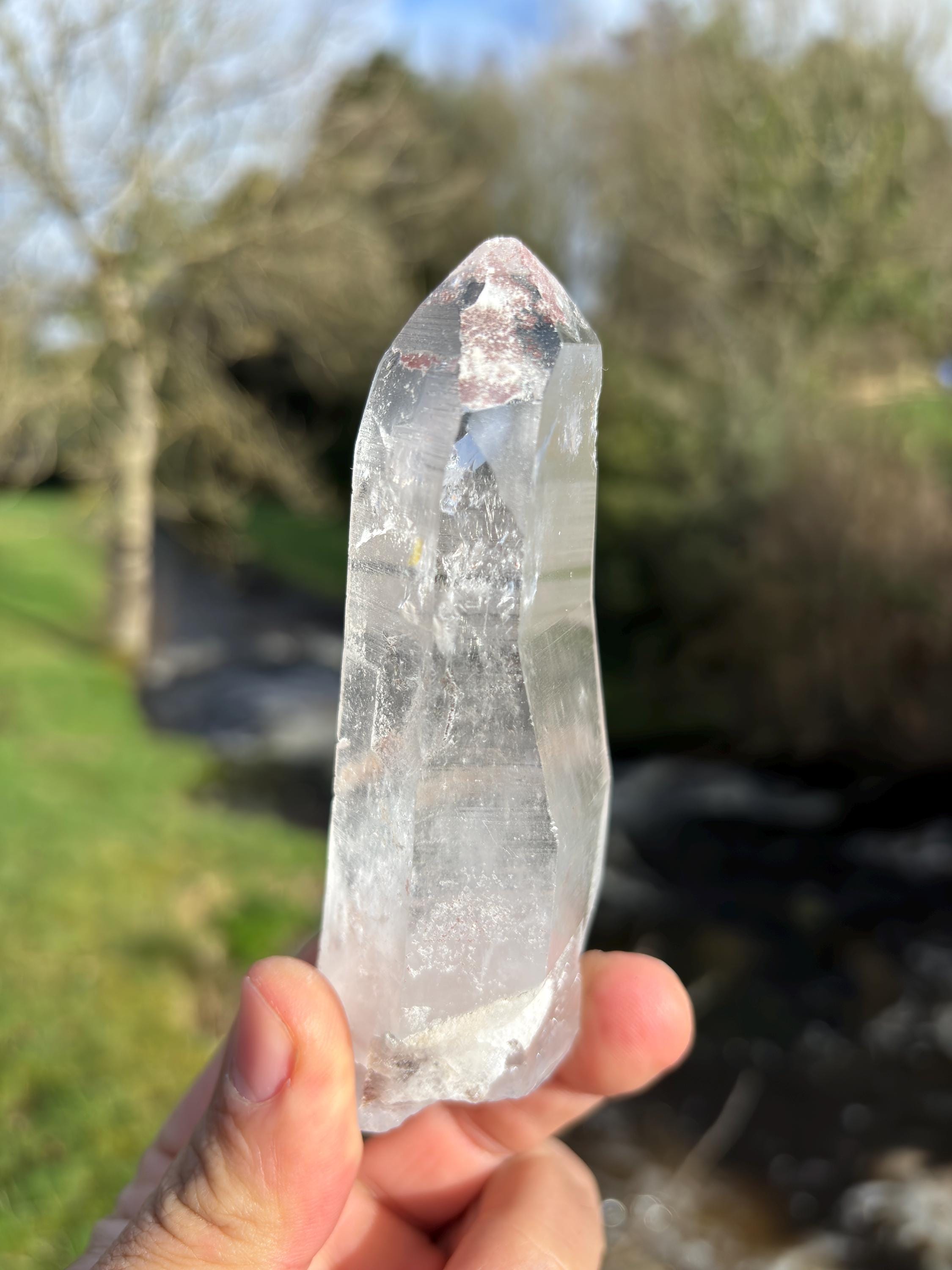 Natural Lemurian Quartz Point | Raw Crystal with Striations | Healing Stone for Meditation | High Vibration Crystal | Mineral Specimen
