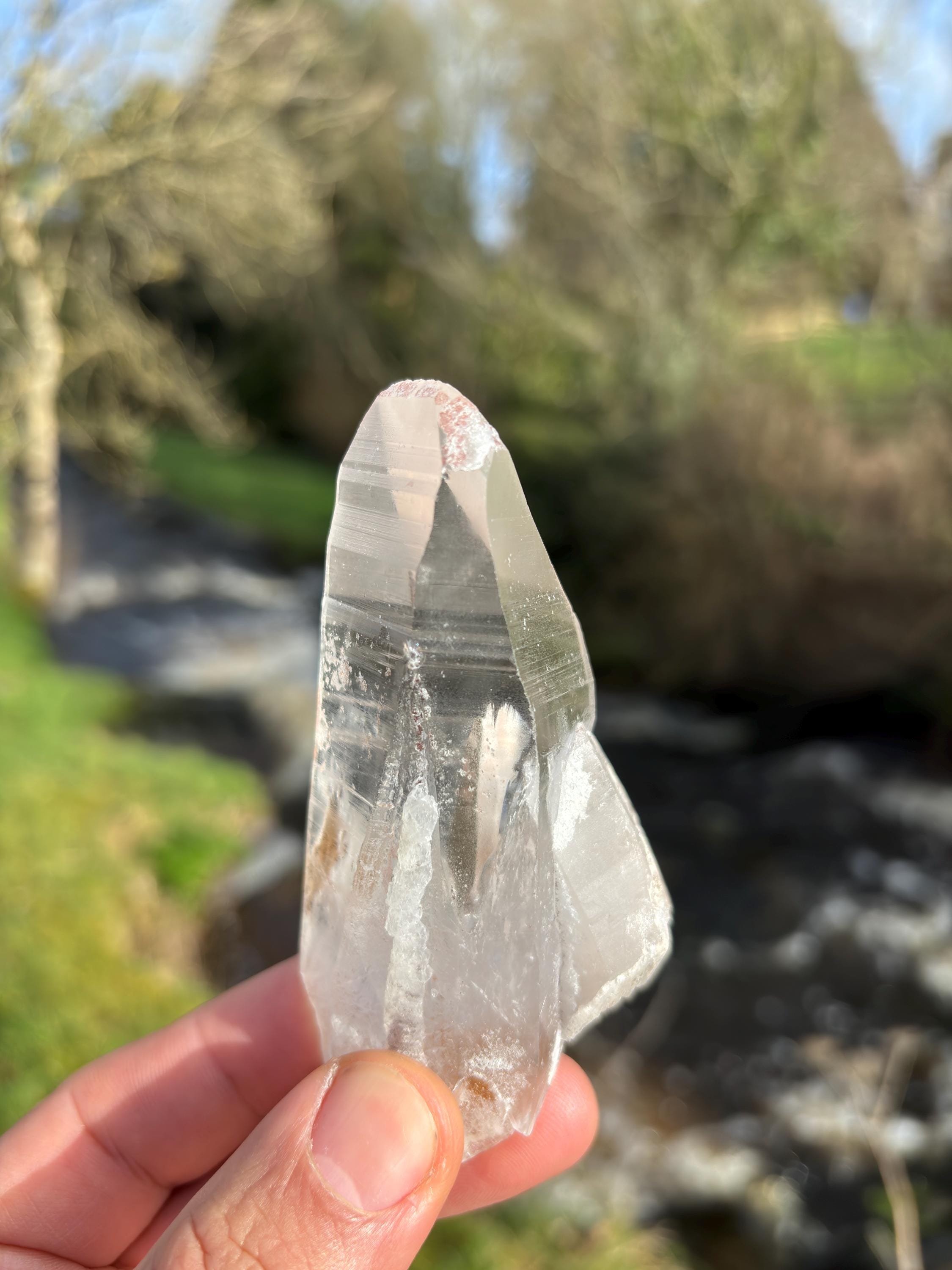 Natural Lemurian Quartz Point | Raw Crystal with Striations, High Vibration Meditation Stone