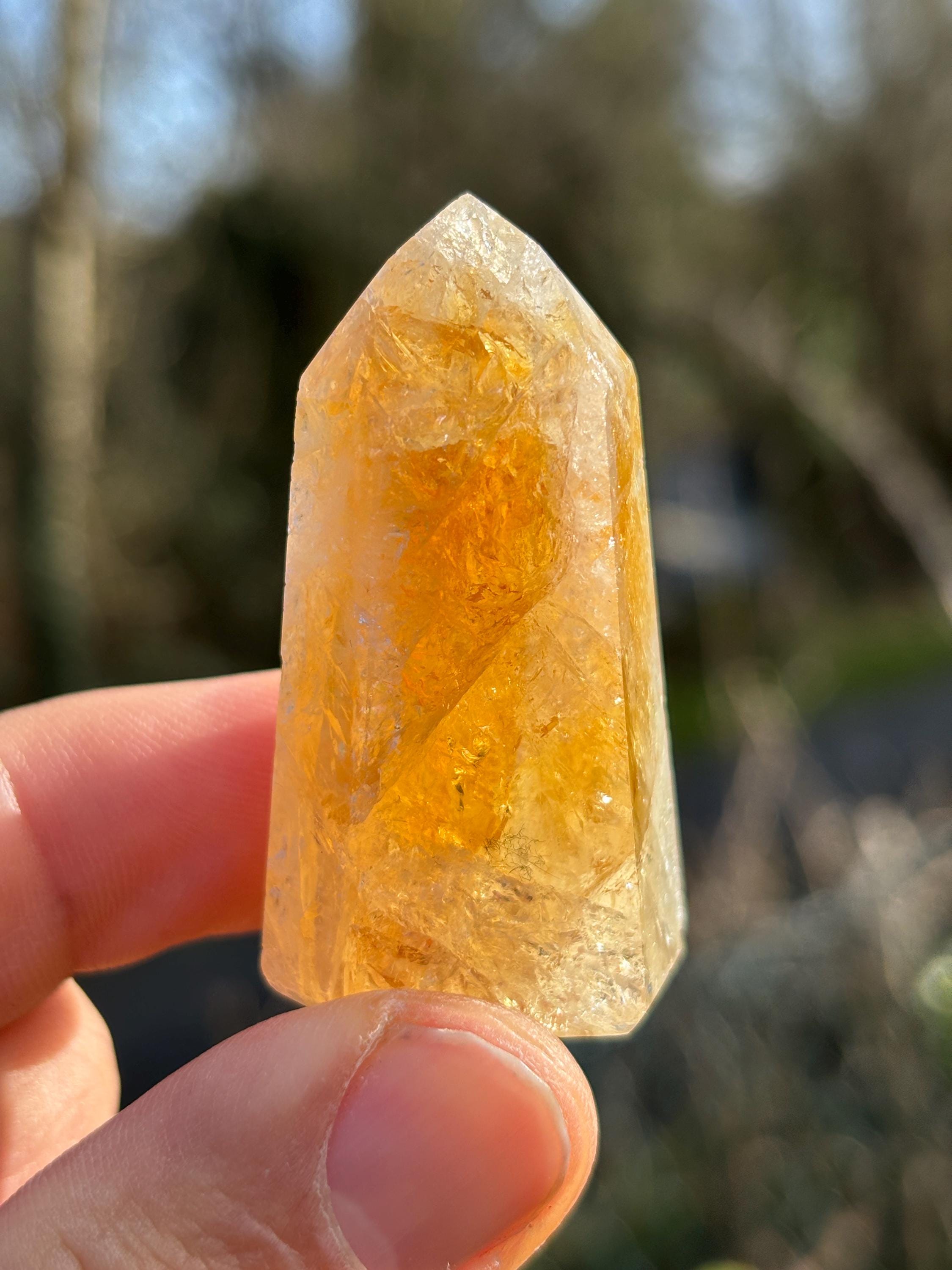 Golden Citrine Point | Polished Abundance Crystal (~50mm)