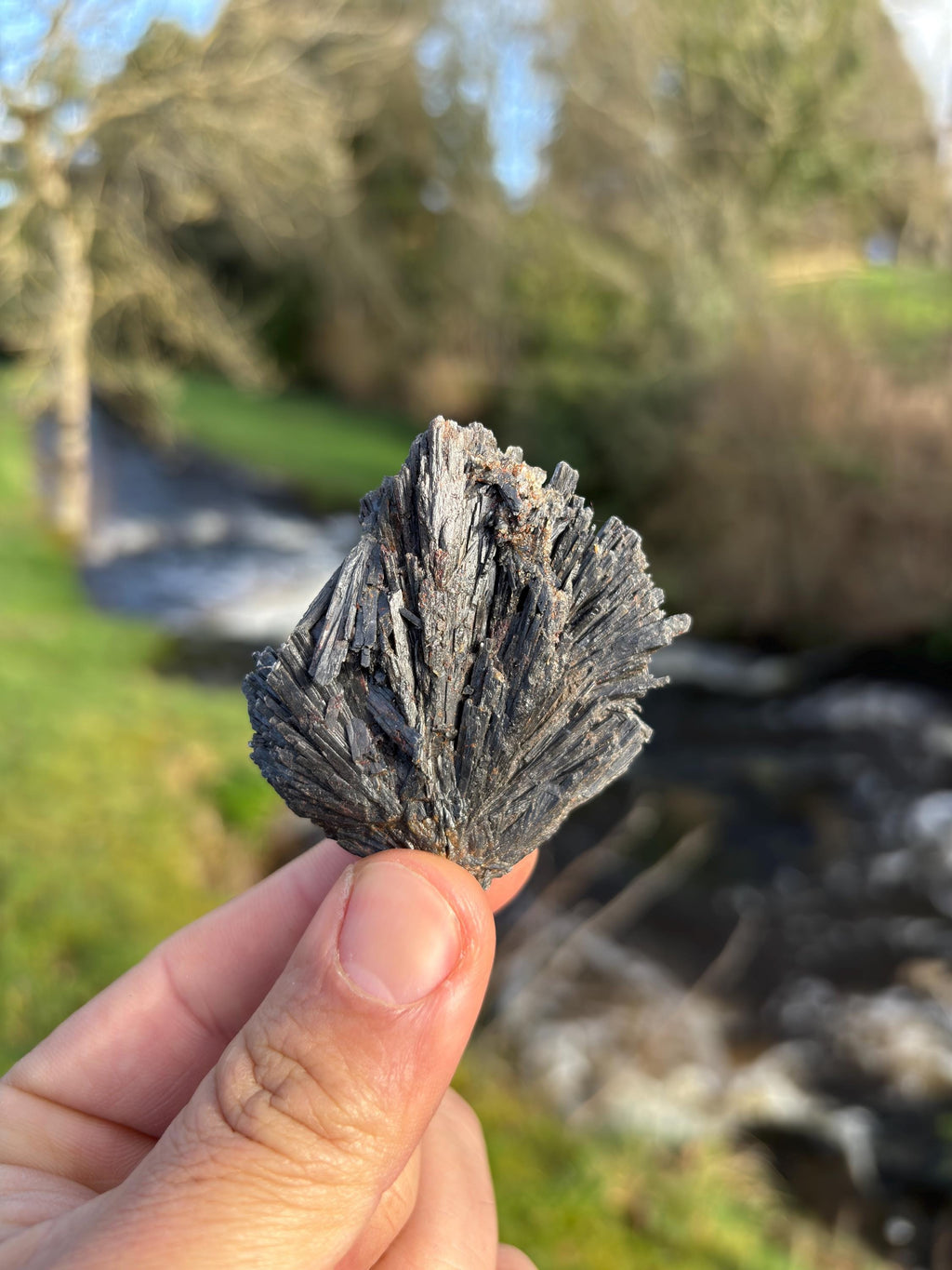 Black Kyanite Rough Crystal | Witch’s Broom, Protection Stone from Brazil
