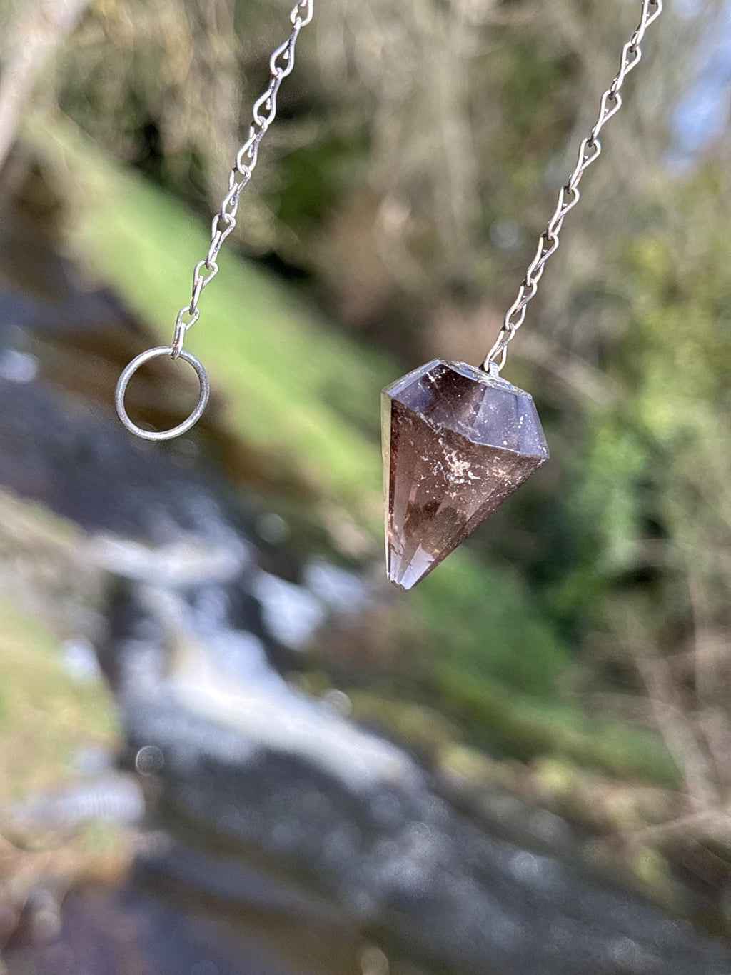 Smoky Quartz Pendulum | Grounding Crystal Dowsing Tool | Root Chakra Healing Stone | Divination Pendulum