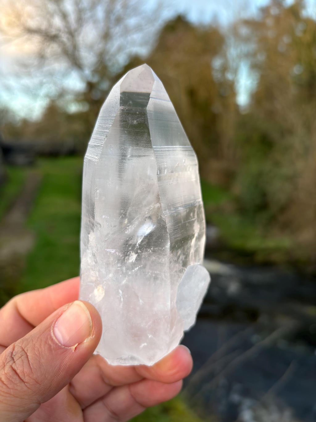 Natural Lemurian Quartz Point | Extra Clear Brazilian Crystal | High Transparency | Raw Collector Specimen | Healing Stone