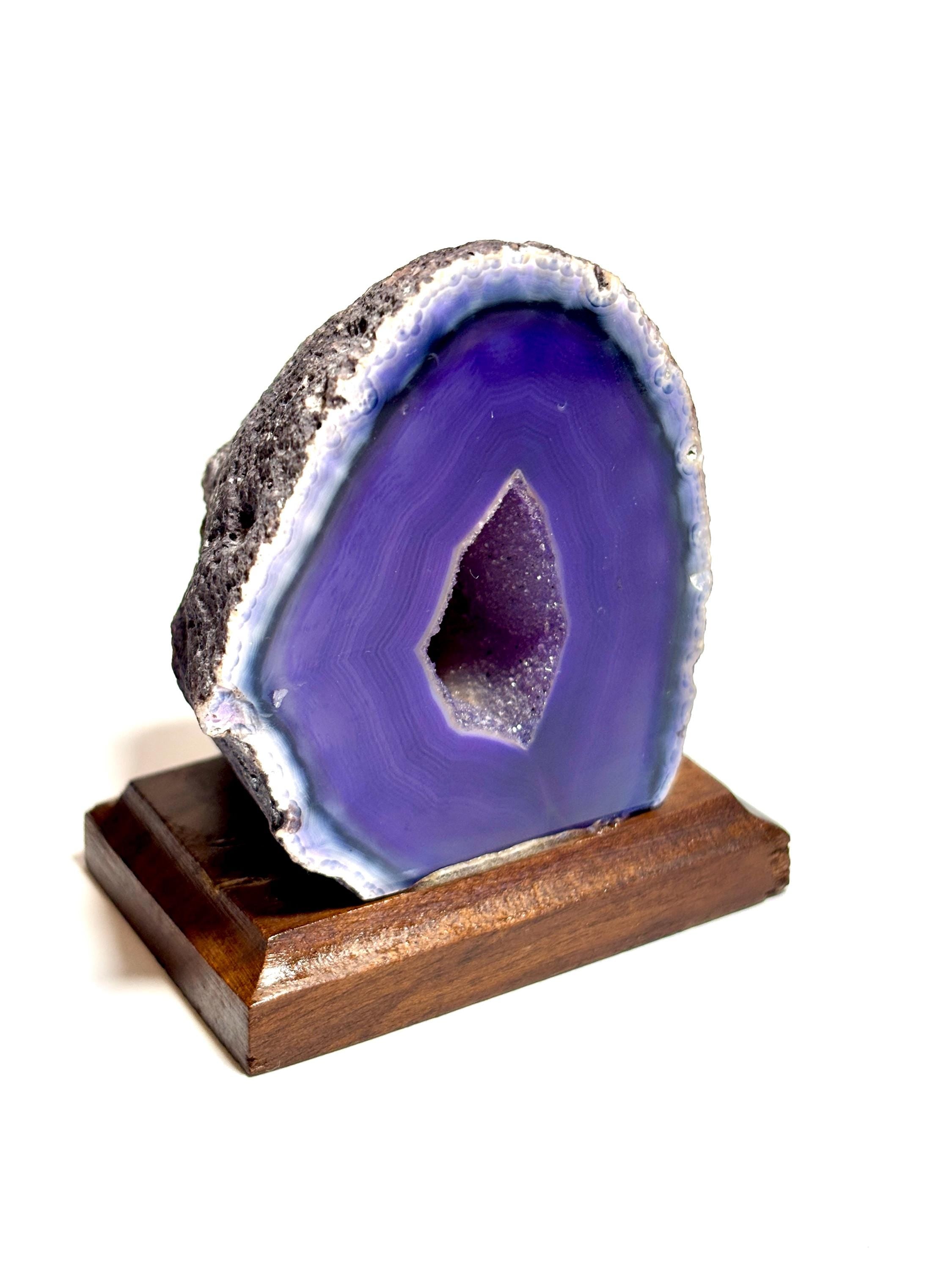 Natural Agate Geode Crystal - Small Polished Geode Display Piece