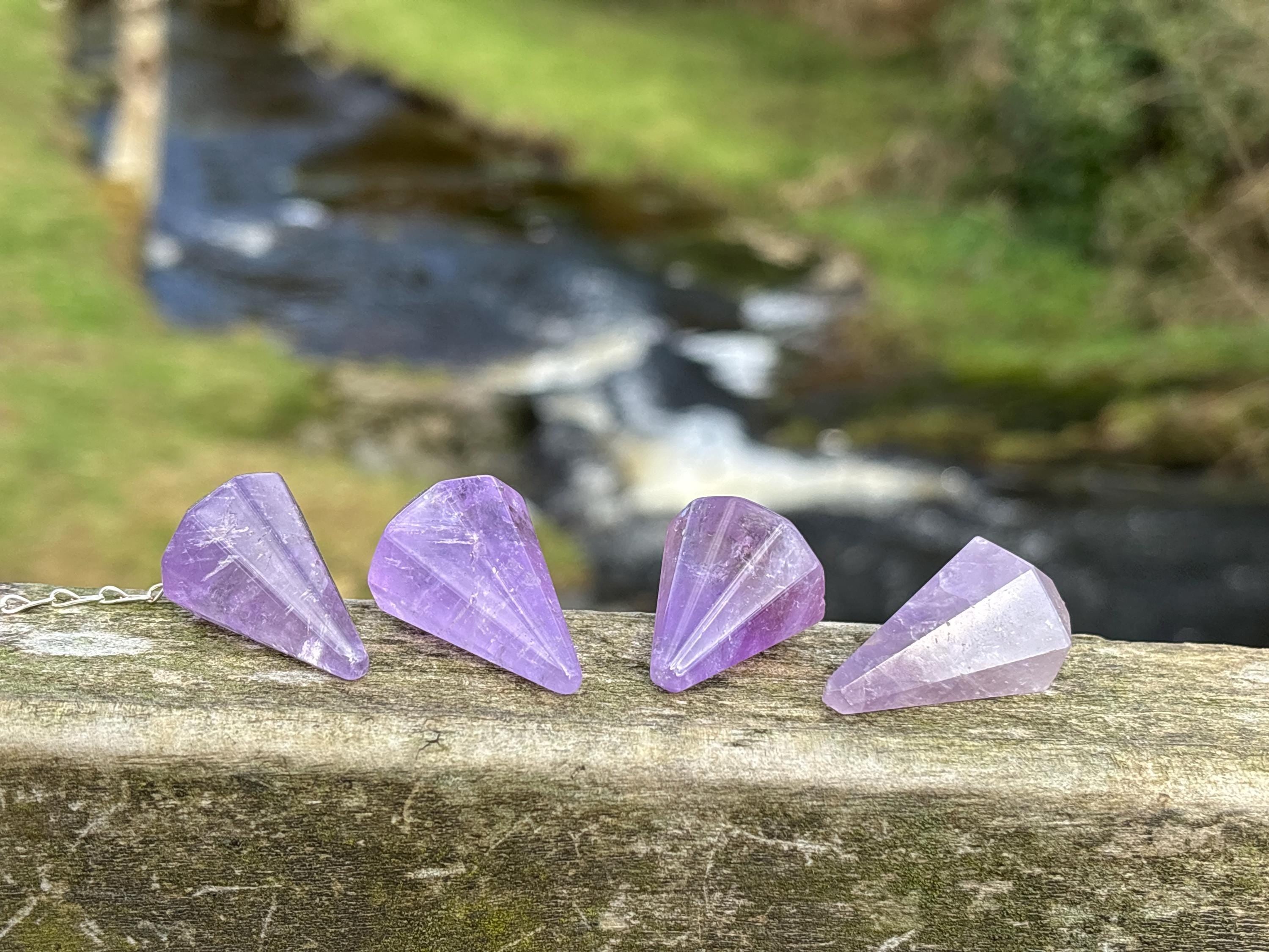 Amethyst Crystal Pendulum Handmade - Healing