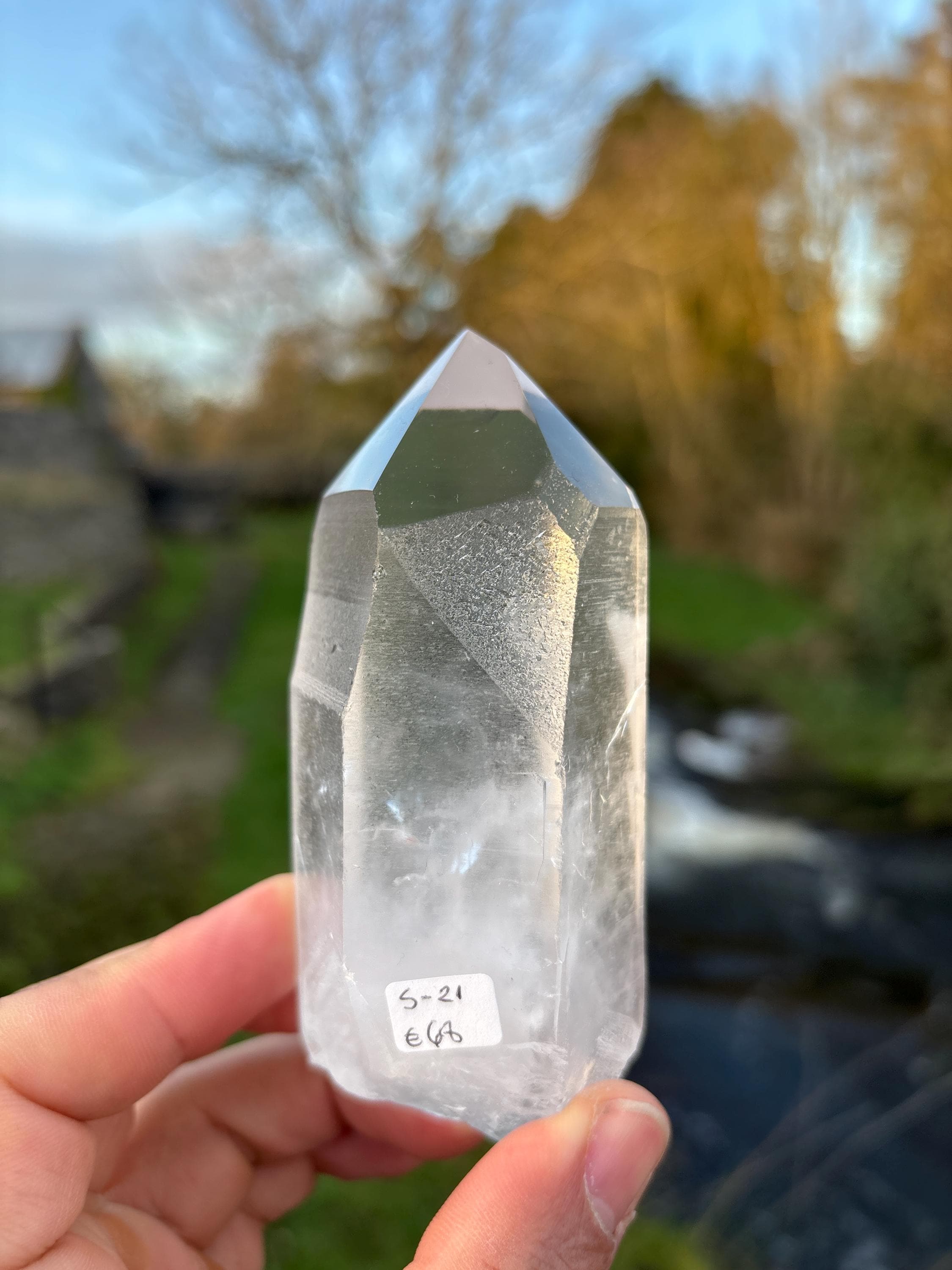Natural Lemurian Quartz Point | Extra Clear Brazilian Crystal | High Transparency | Raw Collector Specimen | Healing Stone