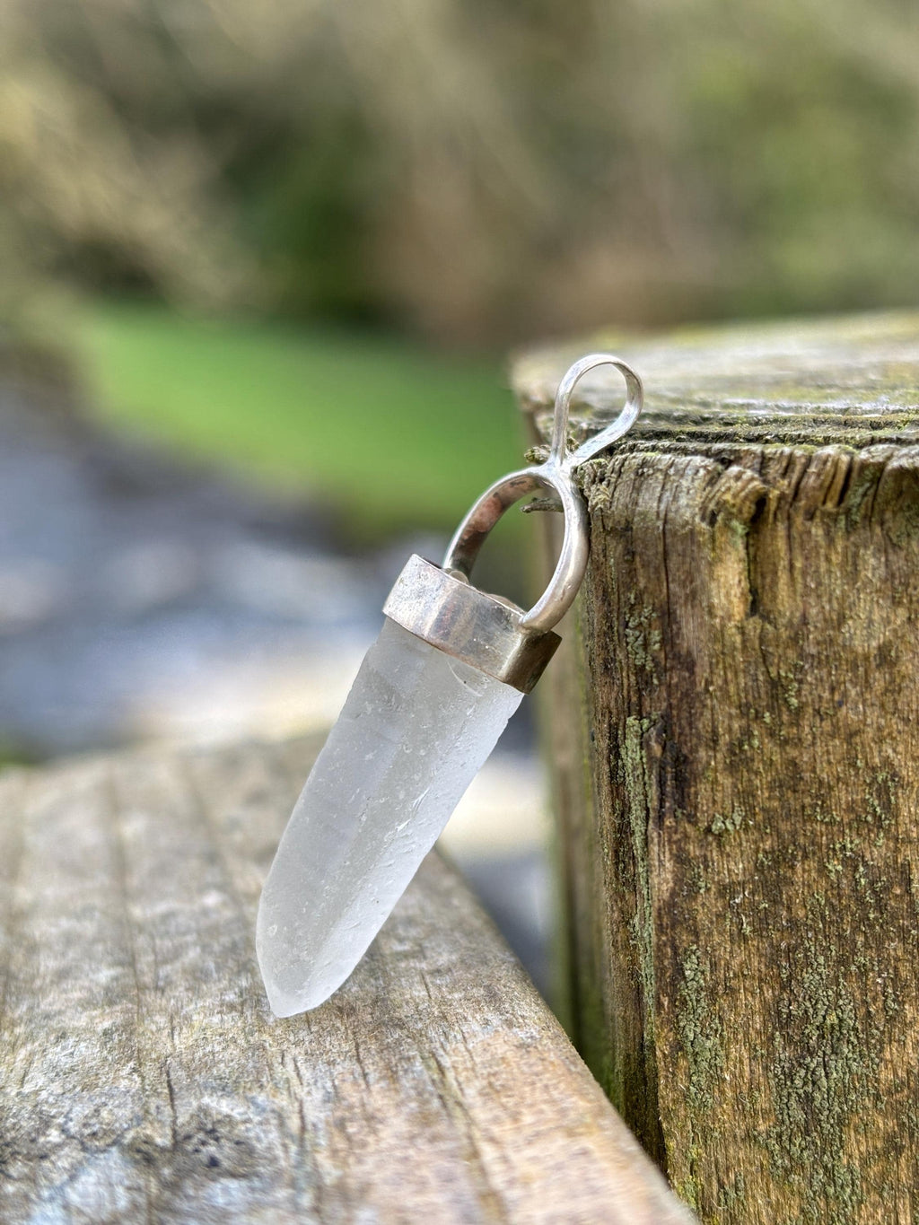 Natural Clear Quartz Pendant | 925 Sterling Silver Master Healer Necklace