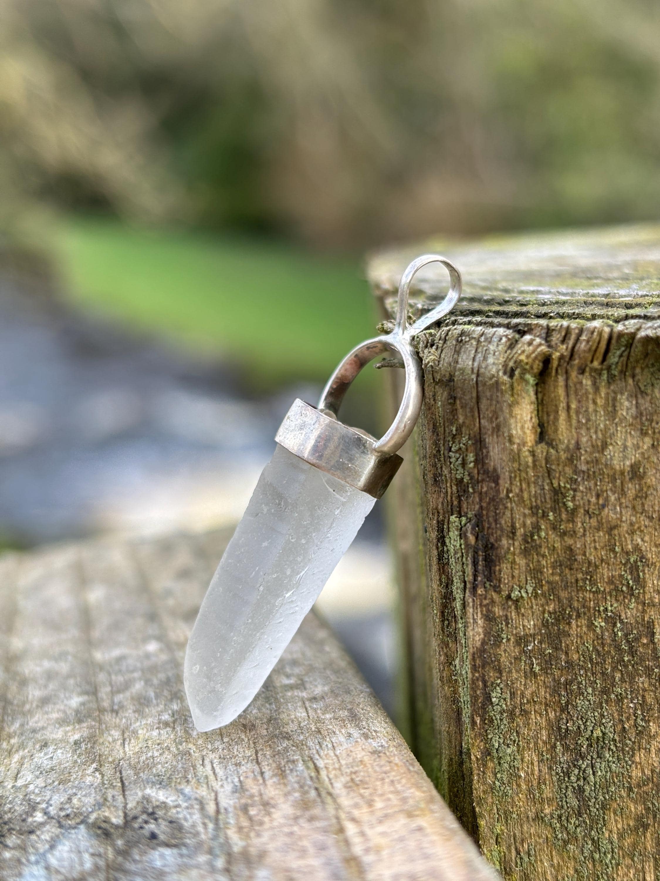 Natural Clear Quartz Pendant | 925 Sterling Silver Master Healer Necklace