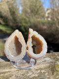 Matching Agate Geode Pair | 70mm Crystal Halves, Home Decor