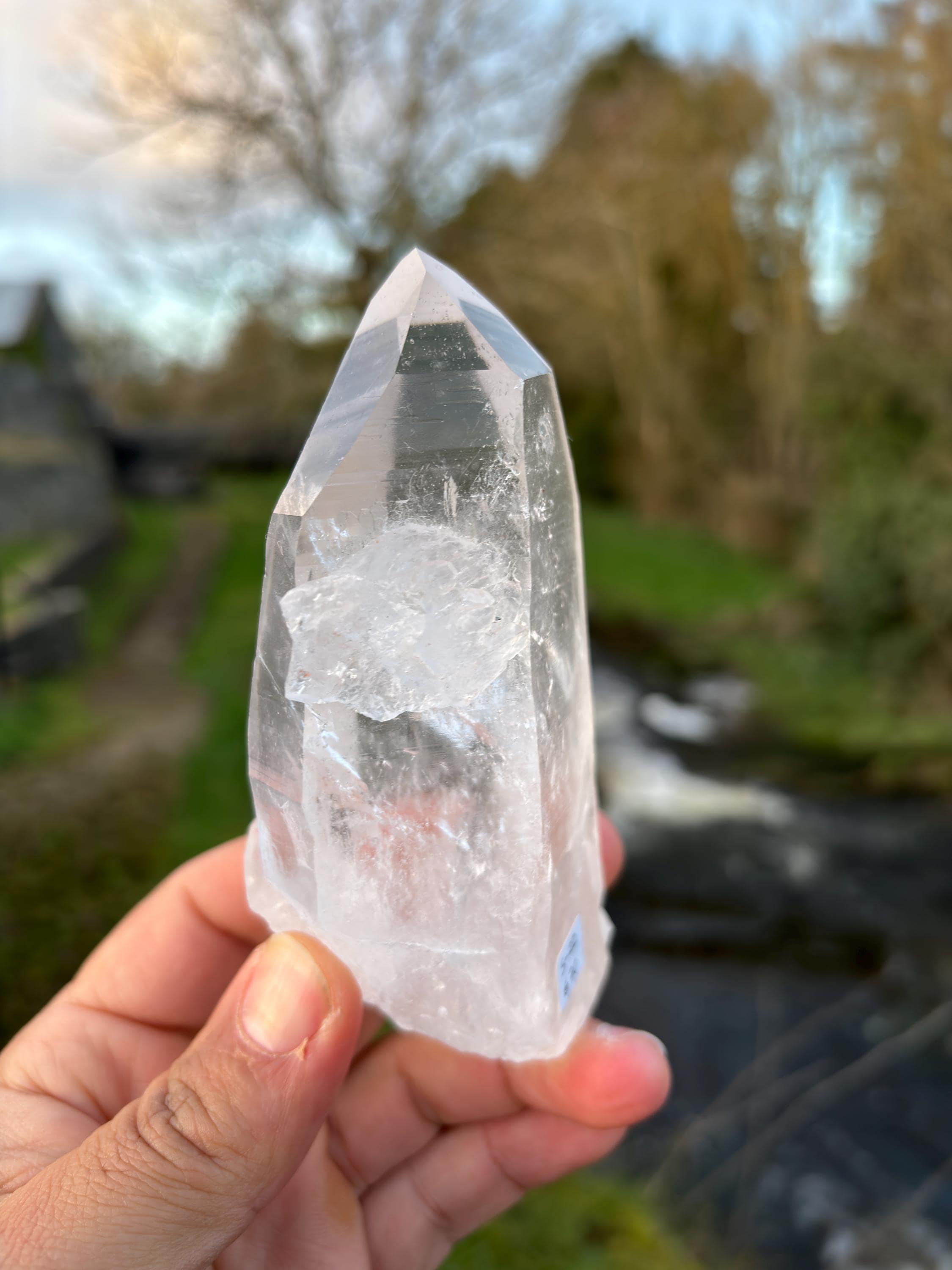 Natural Lemurian Quartz Point | Extra Clear Brazilian Crystal | High Transparency | Raw Collector Specimen | Healing Stone