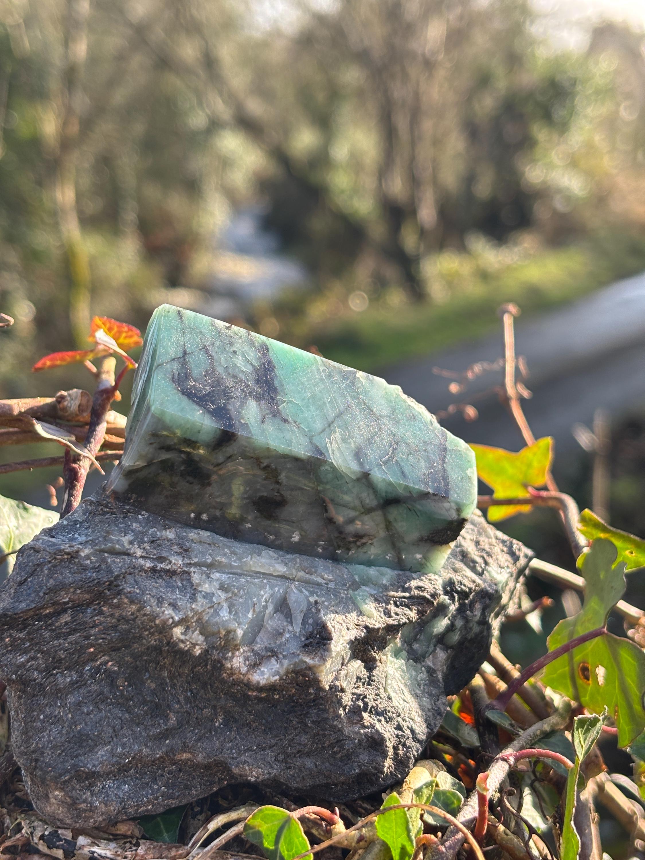 Raw Emerald in Matrix – Collector's Mineral Specimen, Colombia Origin