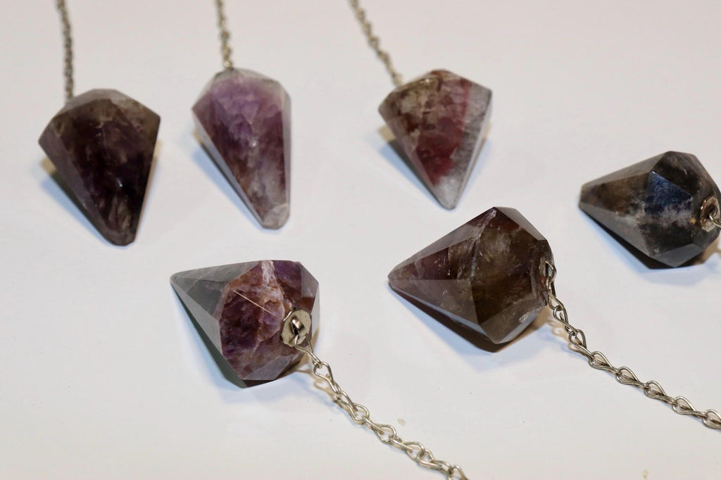Natural Cacoxenite Crystal Pendulum - Intuition & Chakra Divination Tool for Energy Work
