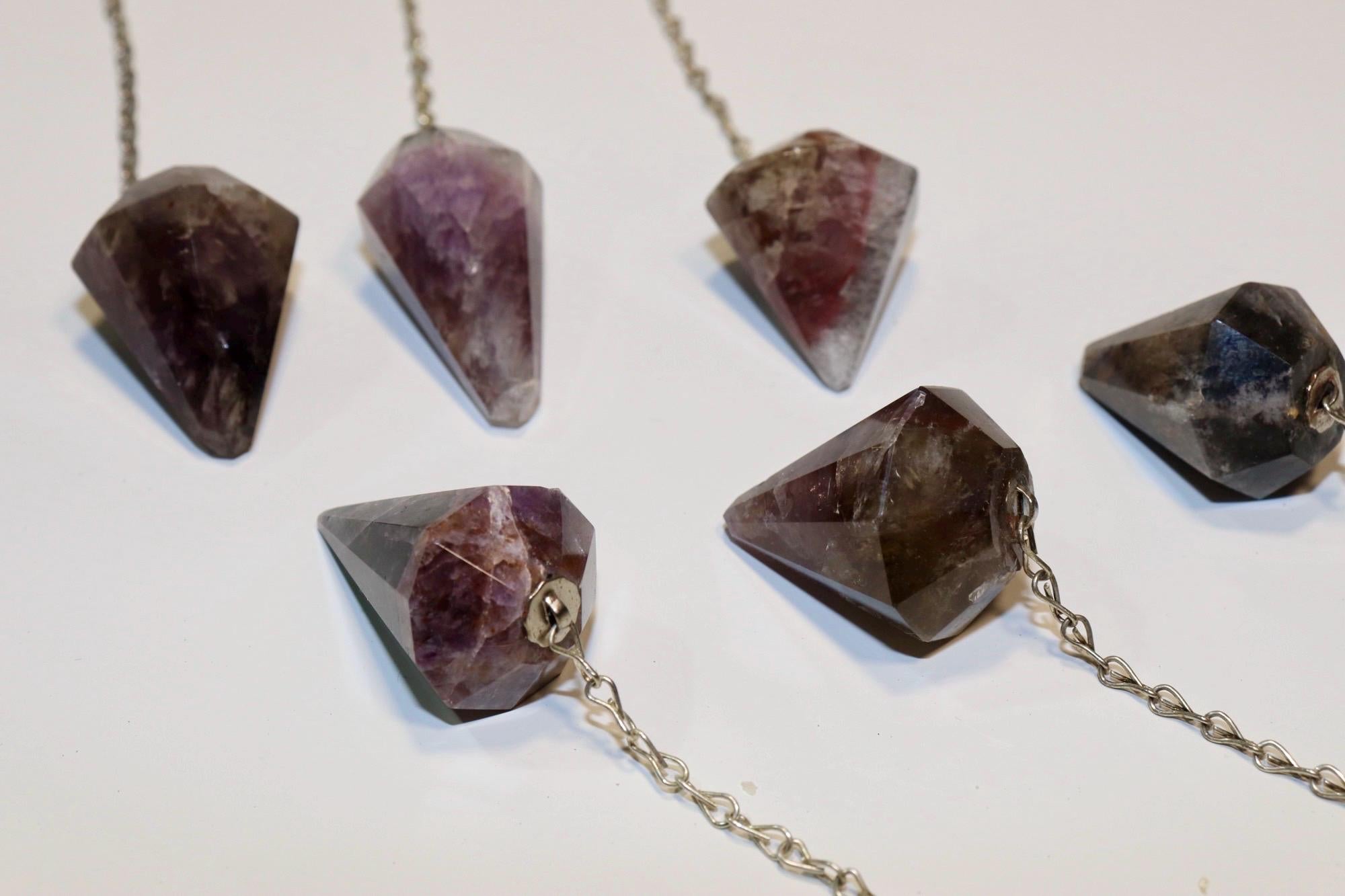 Natural Cacoxenite Crystal Pendulum - Intuition & Chakra Divination Tool for Energy Work