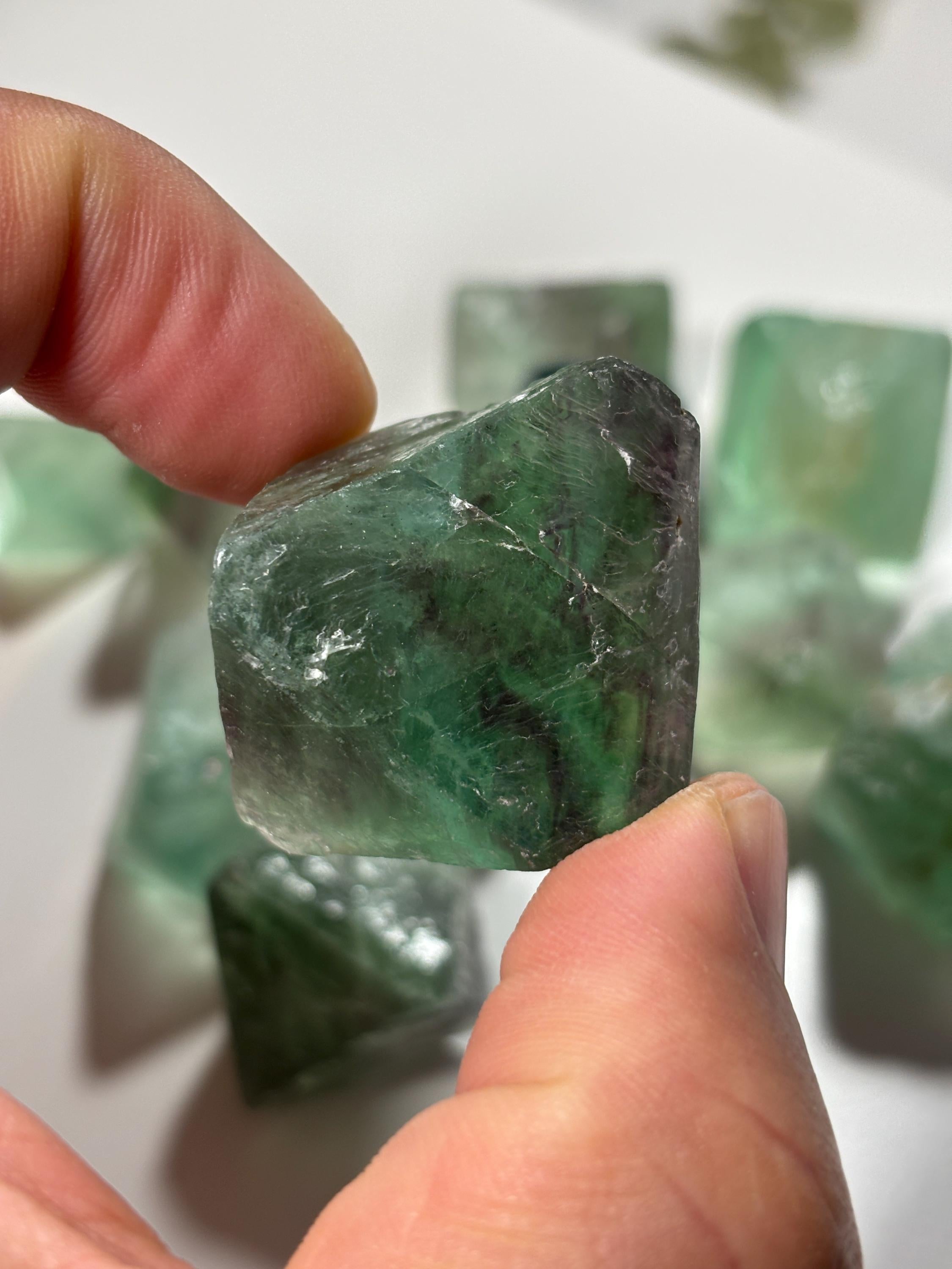 Natural Fluorite Octahedron | Raw Geometric Crystal | Pyramid Formation Stone | Focus & Clarity Mineral