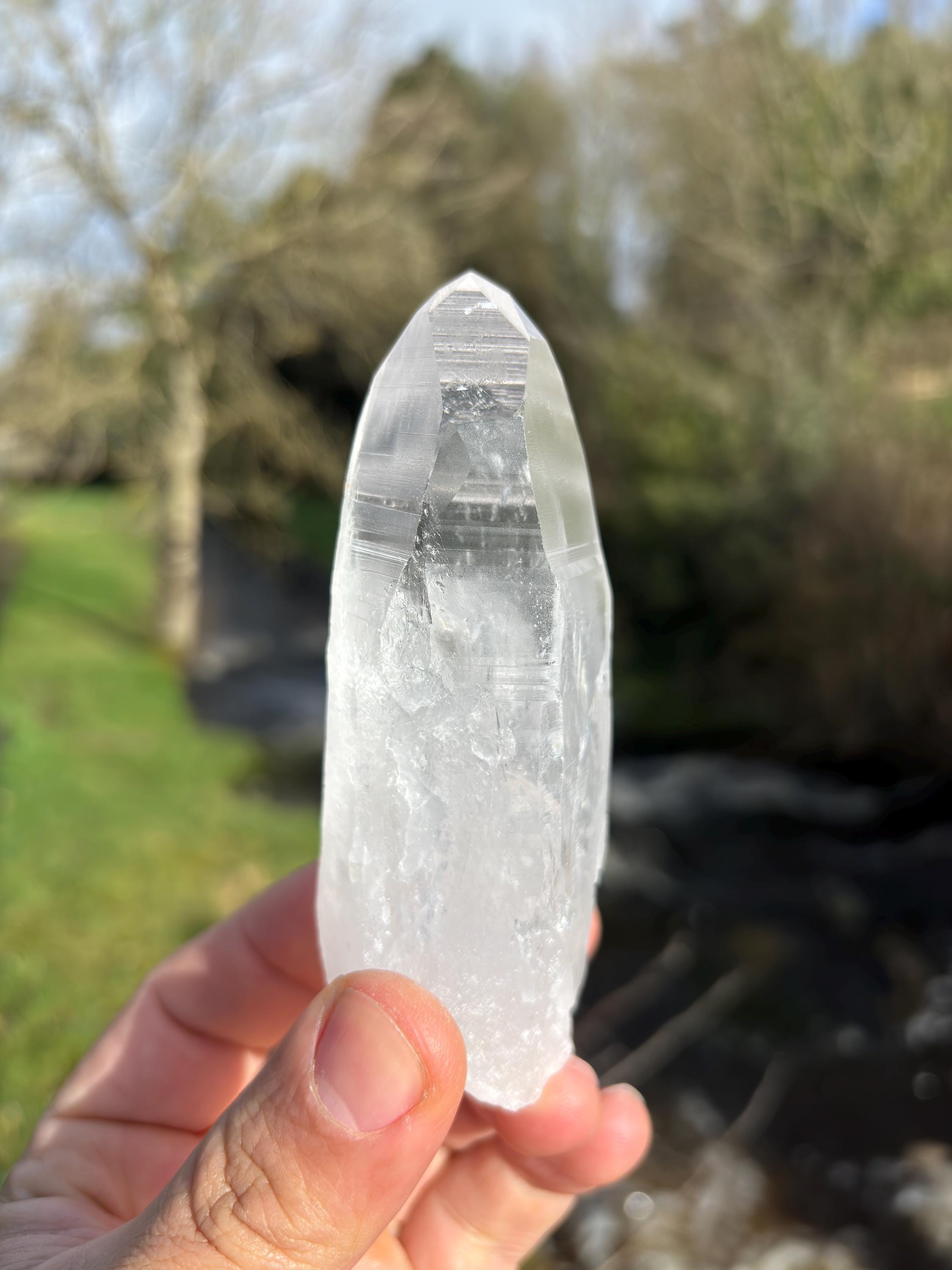 Natural Lemurian Quartz Point | Raw Crystal with Striations | Healing Stone for Meditation | High Vibration Crystal | Mineral Specimen