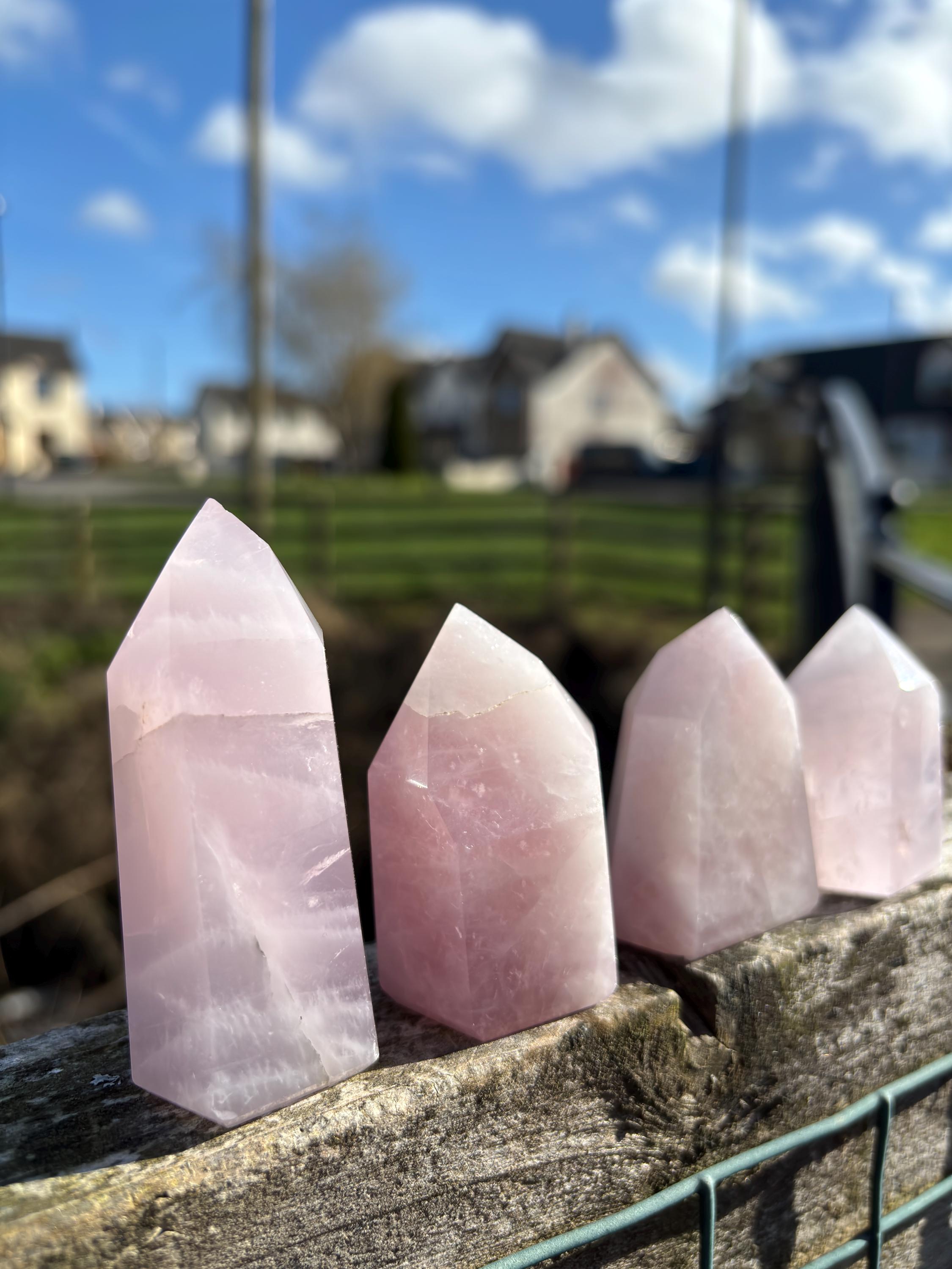 Rose Quartz Crystal Point – Polished Tower, Brazilian Healing Stone