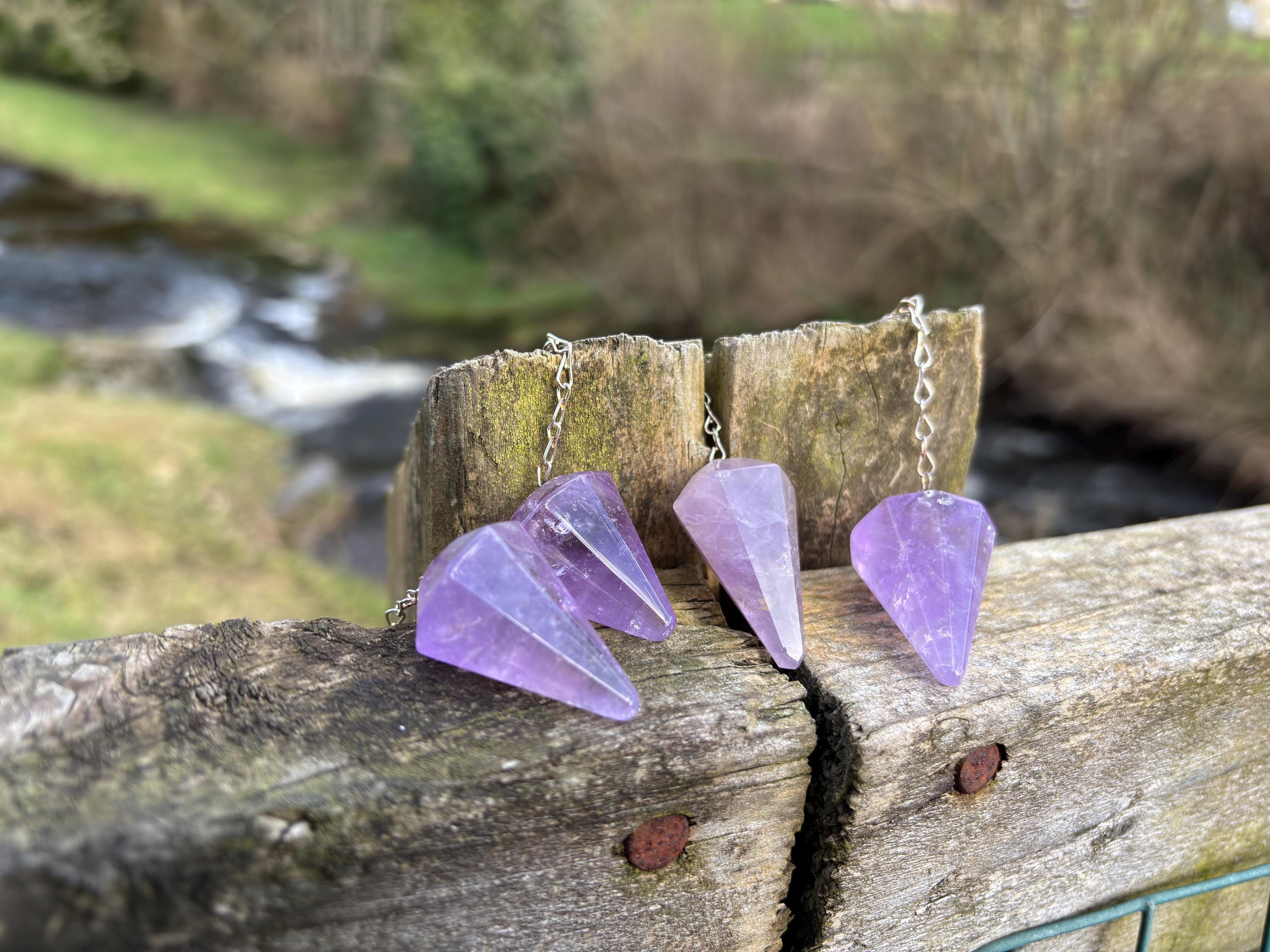 Amethyst Crystal Pendulum Handmade - Healing