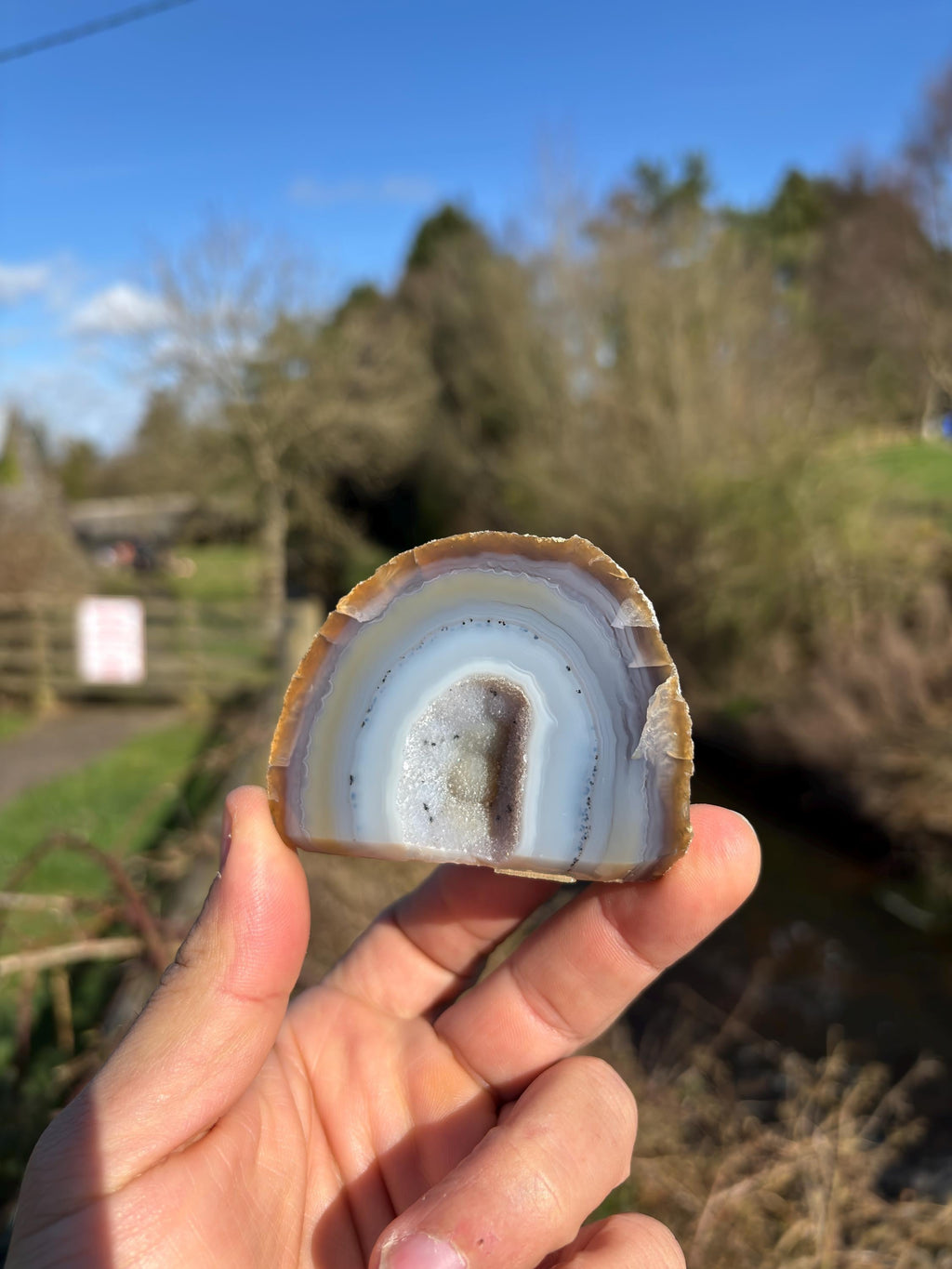 Brazilian Agate Geode | Polished Crystal Display, Collector's Piece