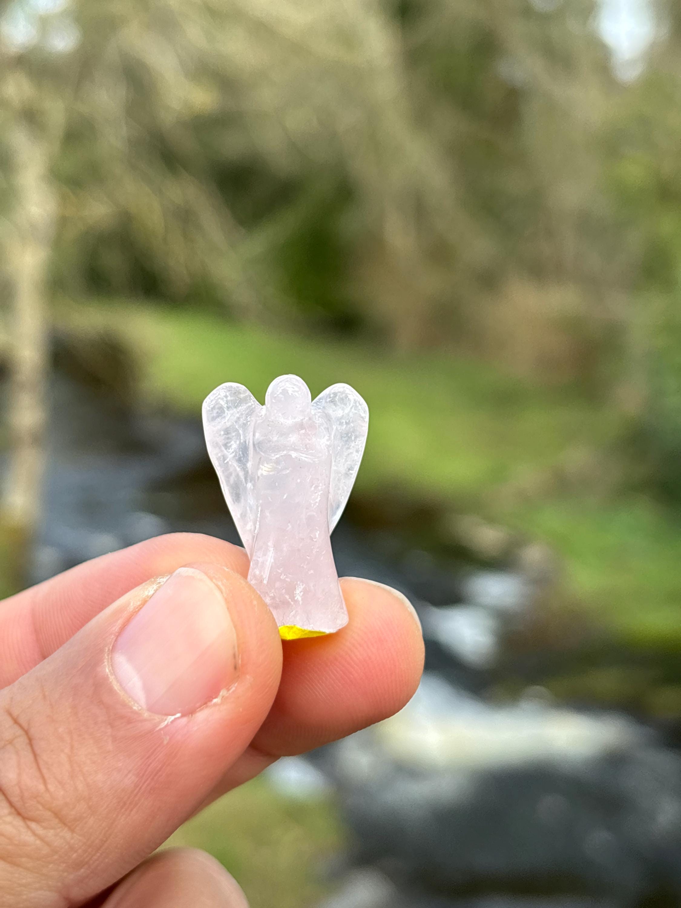 Rose Quartz Angel Carving | Mini Guardian Angel Crystal | Love Stone Healing Crystal | Spiritual Gift