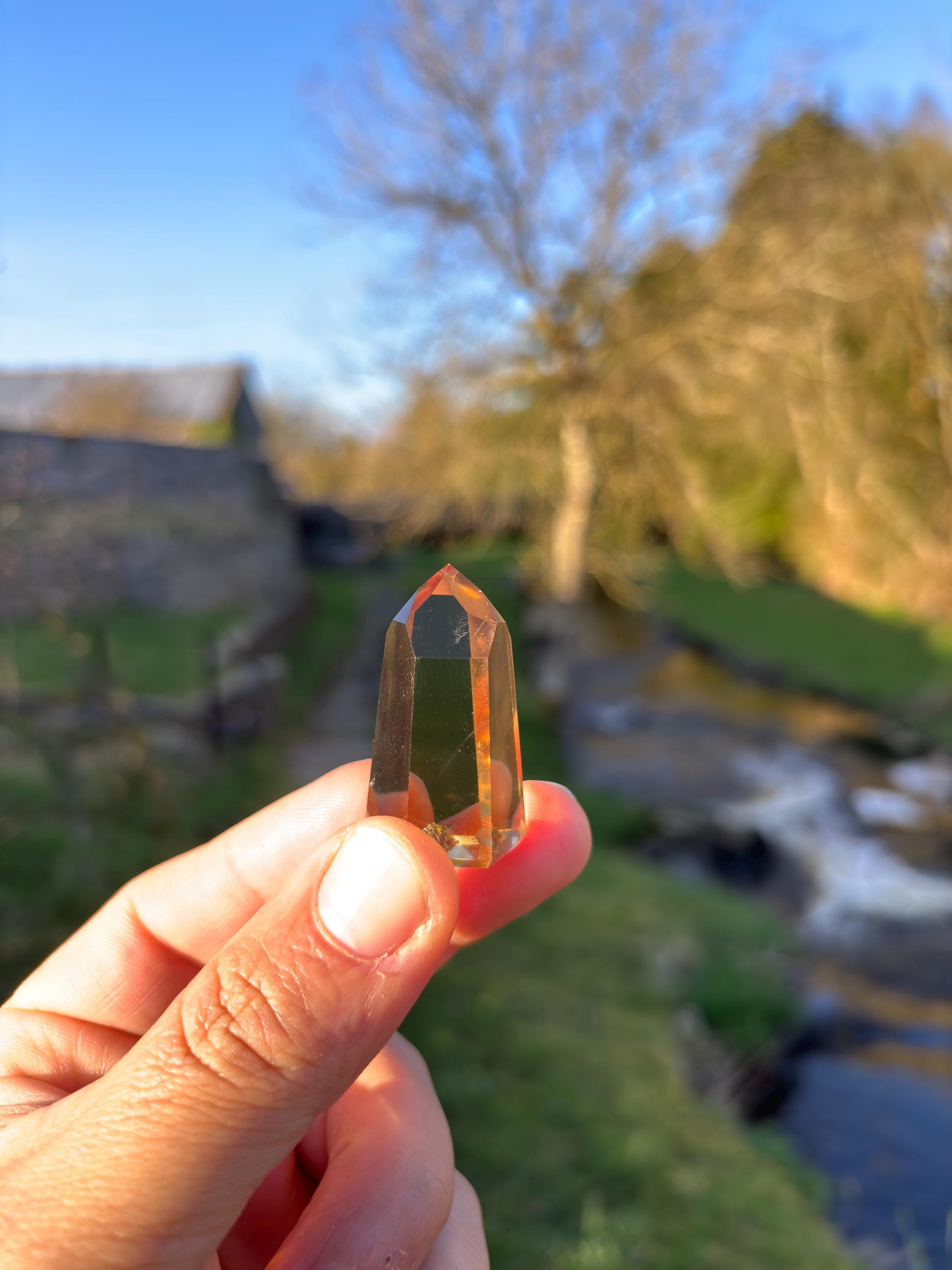 Natural Citrine Polished Point | High Clarity Crystal from Minas Gerais Brazil | Untreated Citrine | Abundance Stone | Healing Crystal