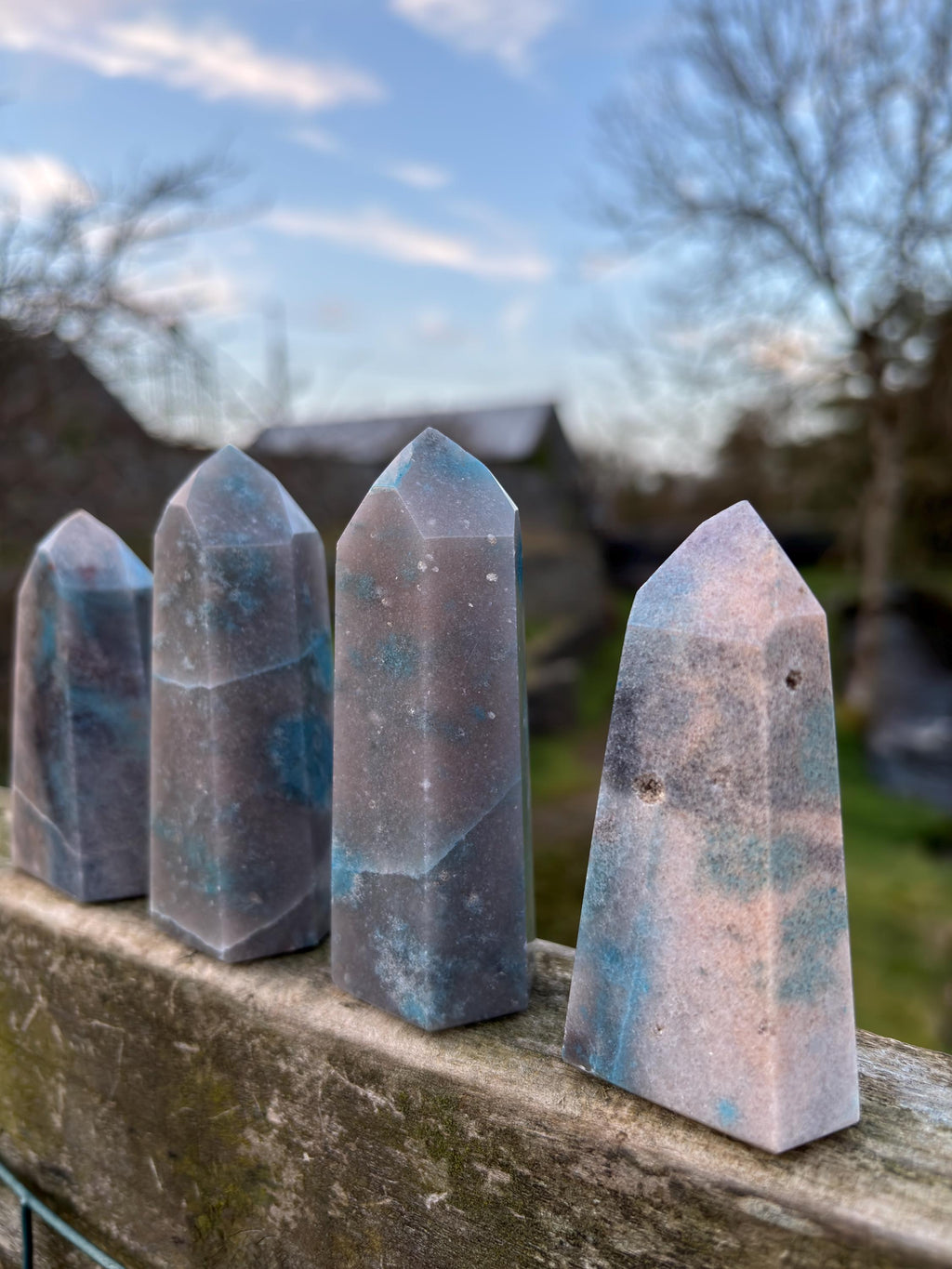 Rare Trolleite Quartz Tower | Paraiba Quartz Polished Point | Blue Crystal Collector Piece | High Vibration Stone