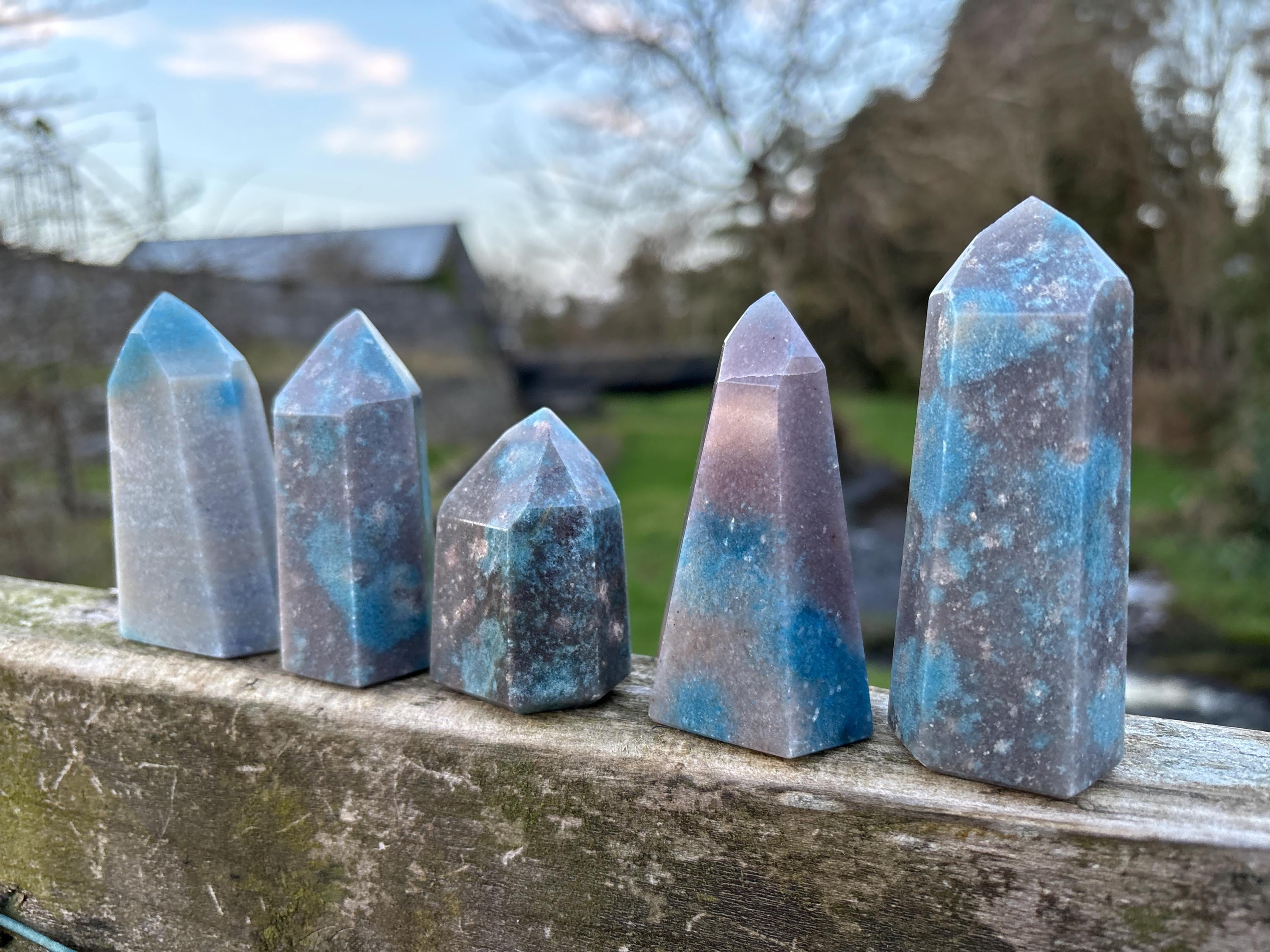 Rare Trolleite Quartz Tower | Paraiba Quartz Polished Point | Blue Crystal Collector Piece | High Vibration Stone