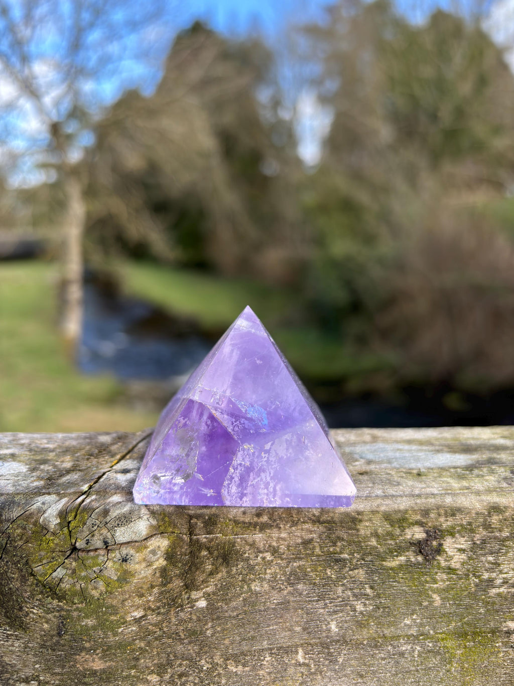 Amethyst Crystal Pyramid 50mm | Purple Quartz Energy Stone | Sacred Geometry Healing Crystal | Meditation & Decor