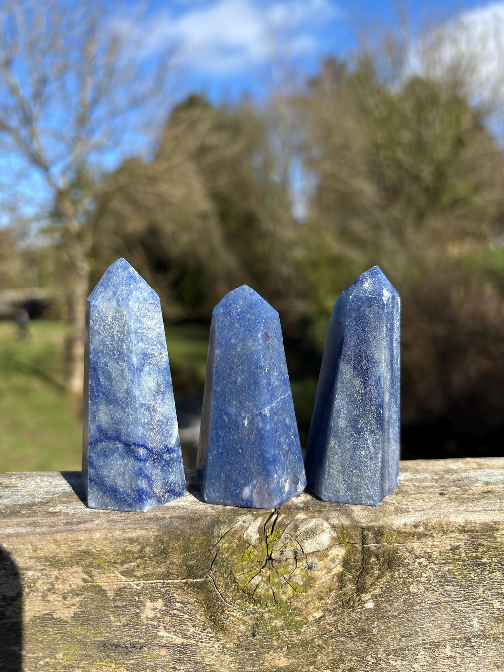 Natural Blue Quartz Polished Point - Crystal Tower for Healing & Decor