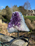 Amethyst Druzy Crystal on Display Base – Natural Purple Geode