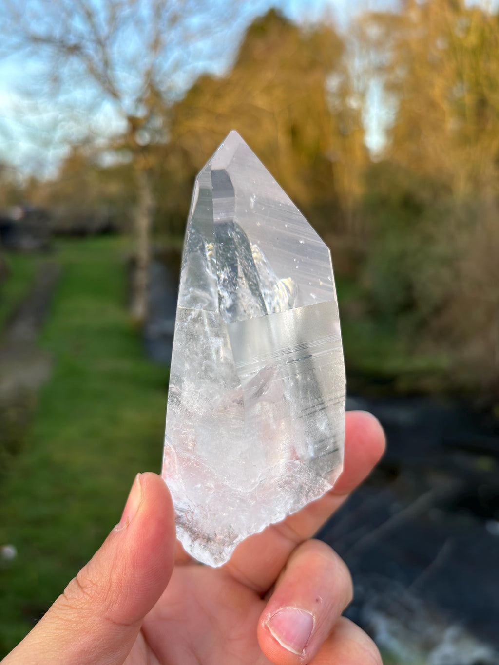 Natural Lemurian Quartz Point | Extra Clear Brazilian Crystal | High Transparency | Raw Collector Specimen | Healing Stone