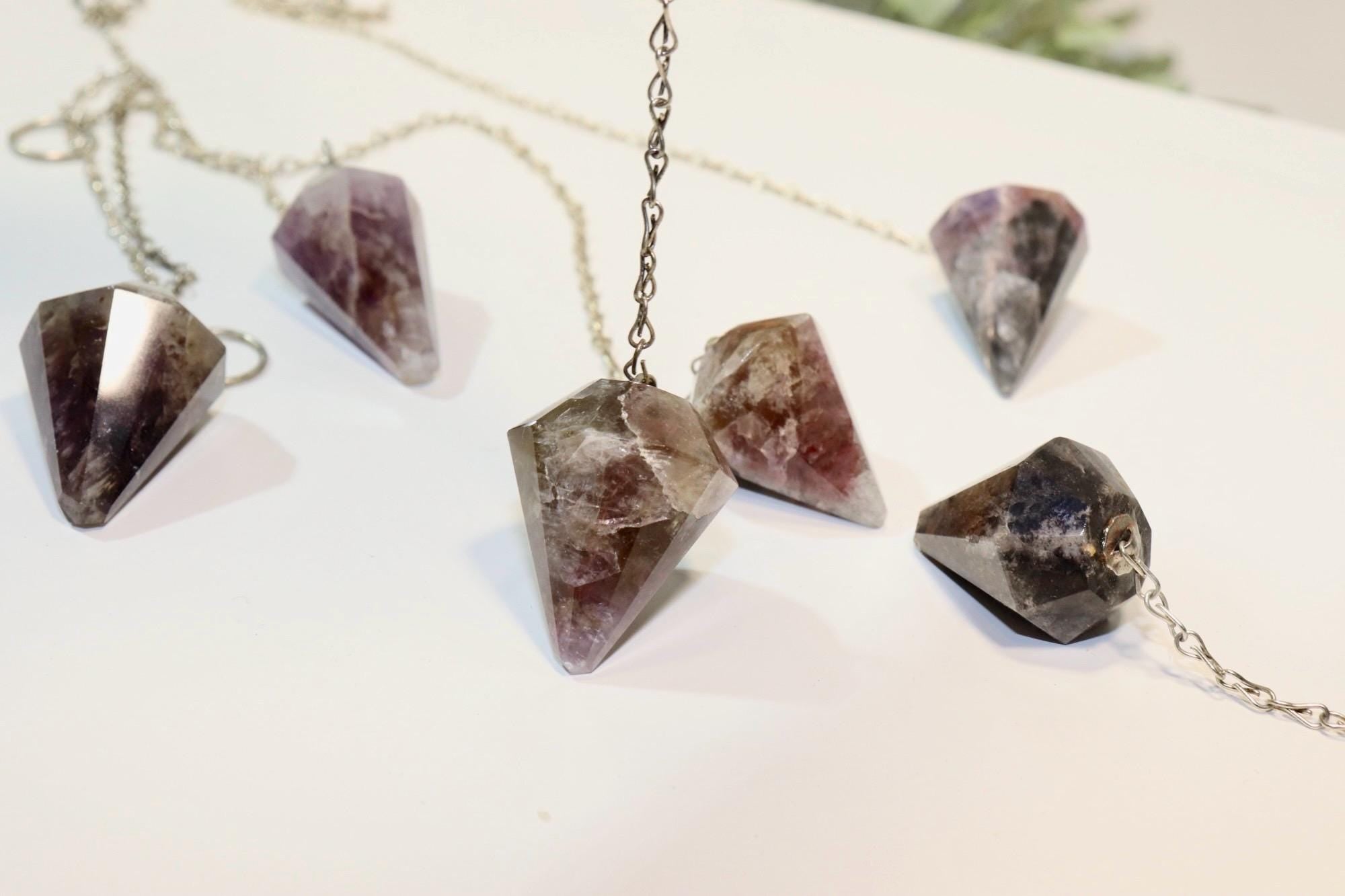 Natural Cacoxenite Crystal Pendulum - Intuition & Chakra Divination Tool for Energy Work