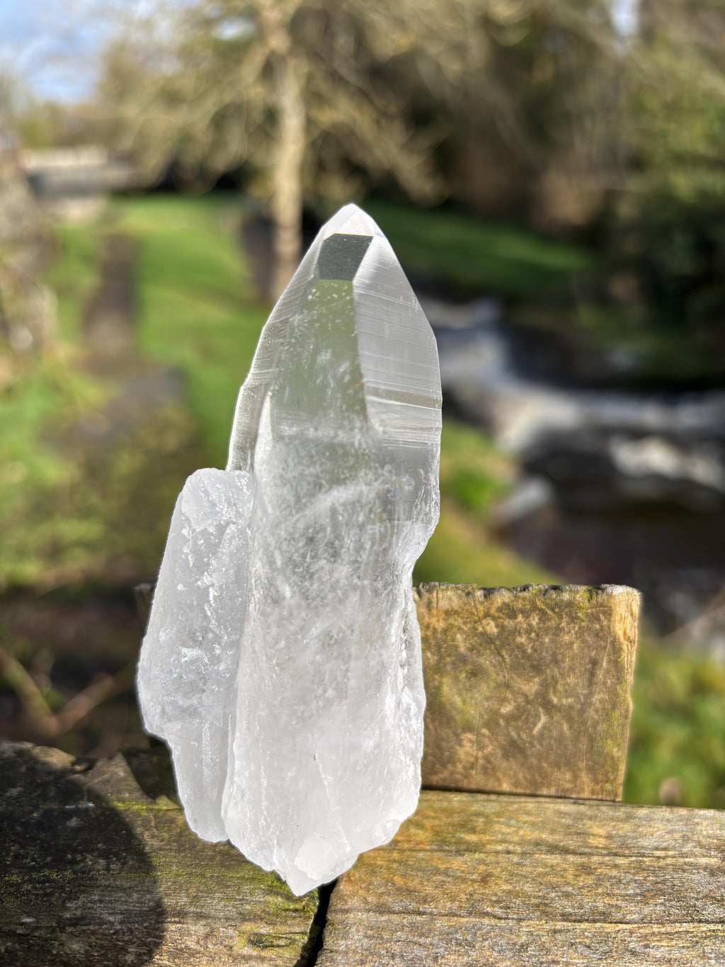 Natural Lemurian Quartz Point | Raw Crystal with Striations | Healing Stone for Meditation | High Vibration Crystal | Mineral Specimen