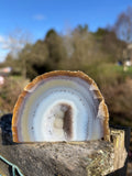 Brazilian Agate Geode | Polished Crystal Display, Collector's Piece