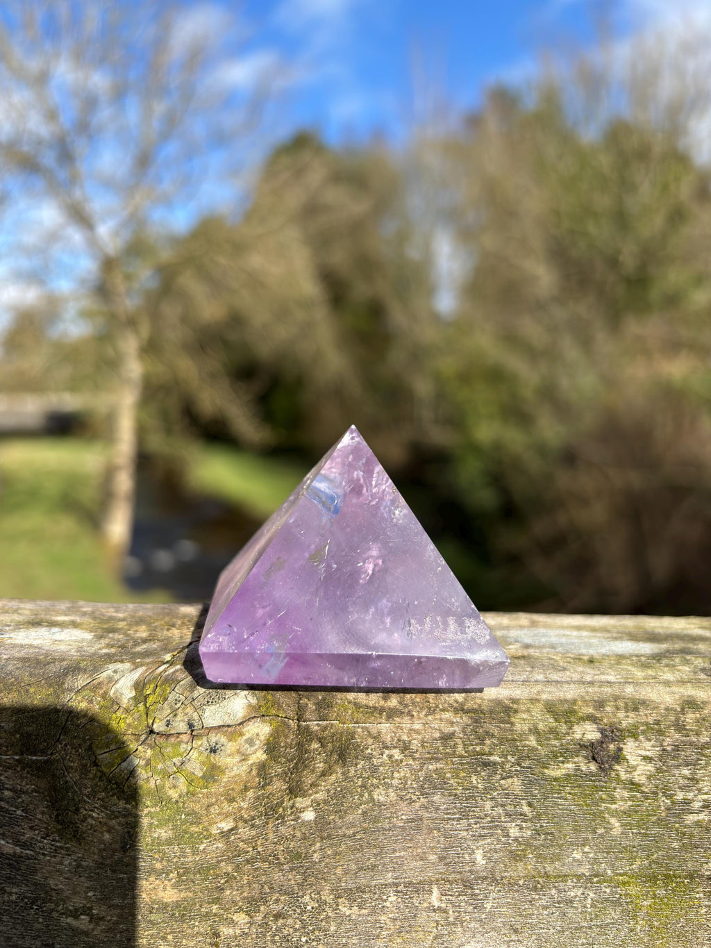 Amethyst Crystal Pyramid 50mm | Purple Quartz Energy Stone | Sacred Geometry Healing Crystal | Meditation & Decor