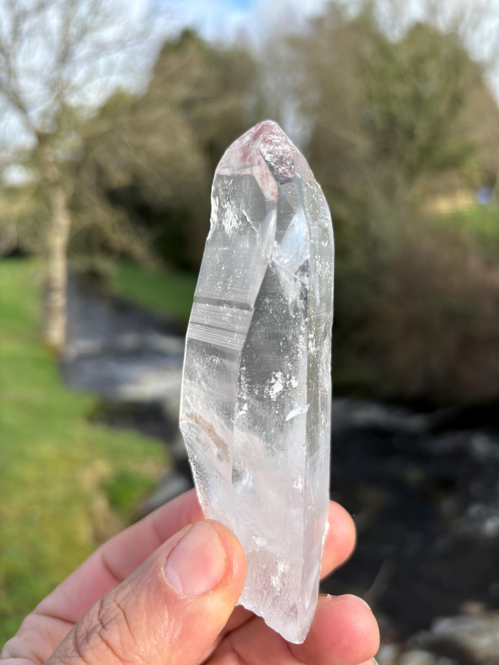 Natural Lemurian Quartz Point | Raw Crystal with Striations | Healing Stone for Meditation | High Vibration Crystal | Mineral Specimen