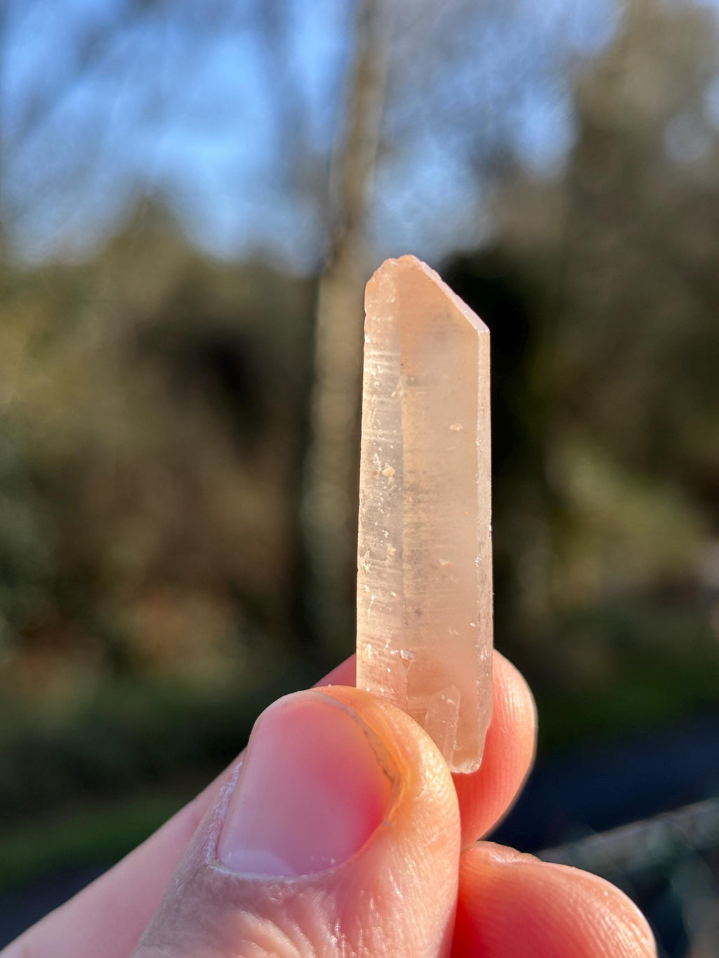 Tangerine Lemurian Quartz Point | Small Natural Crystal | Orange Healing Stone | Sacral Chakra | Raw Mineral