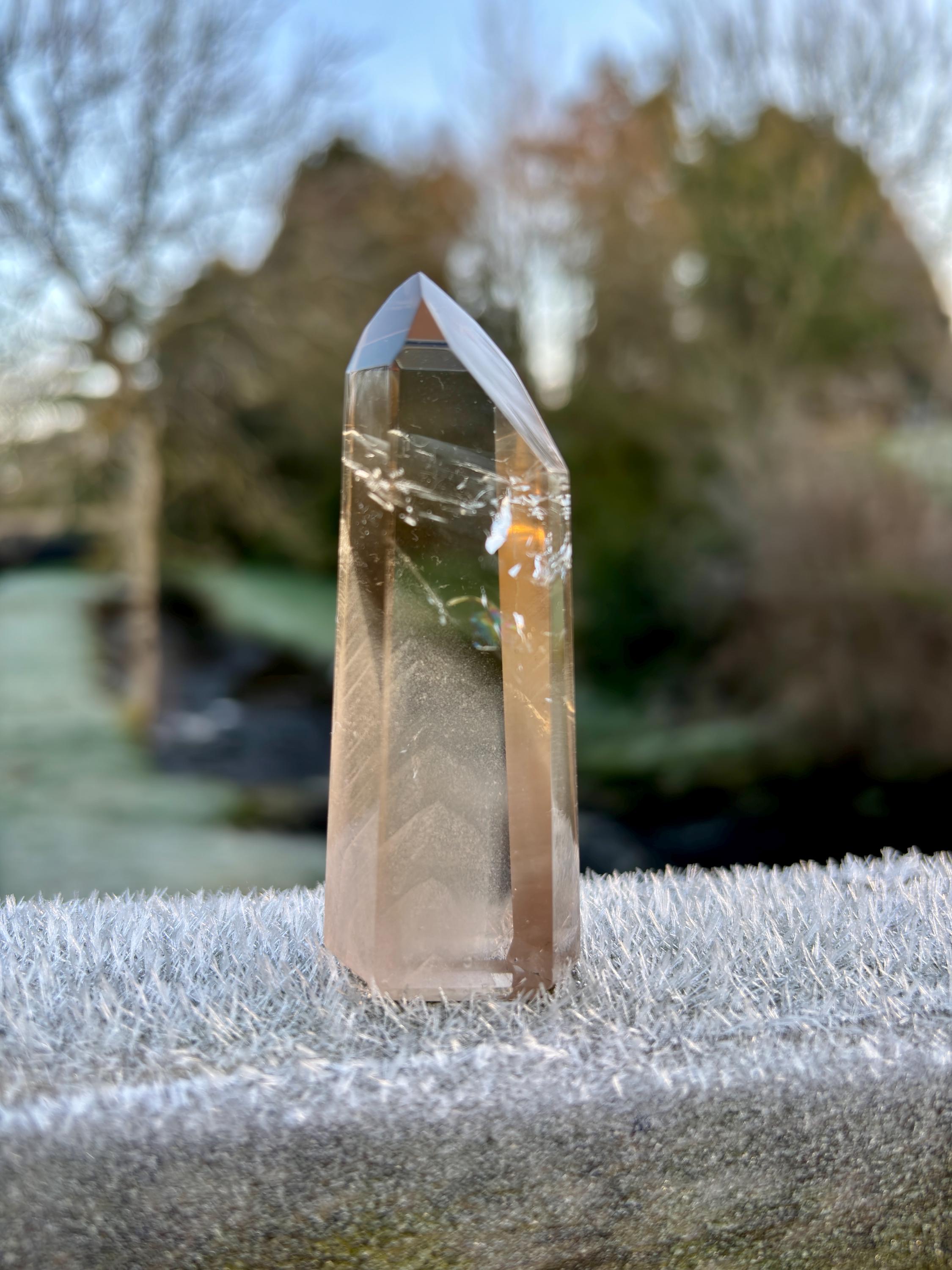 Smoky Quartz Phantom Polished Point | Natural Crystal Tower | Grounding & Protection Stone | High Quality Healing Crystal