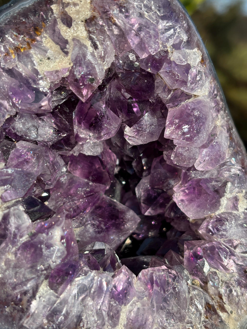 Brazilian Amethyst Geode Crystal. Very deep Purple Color Home Decor