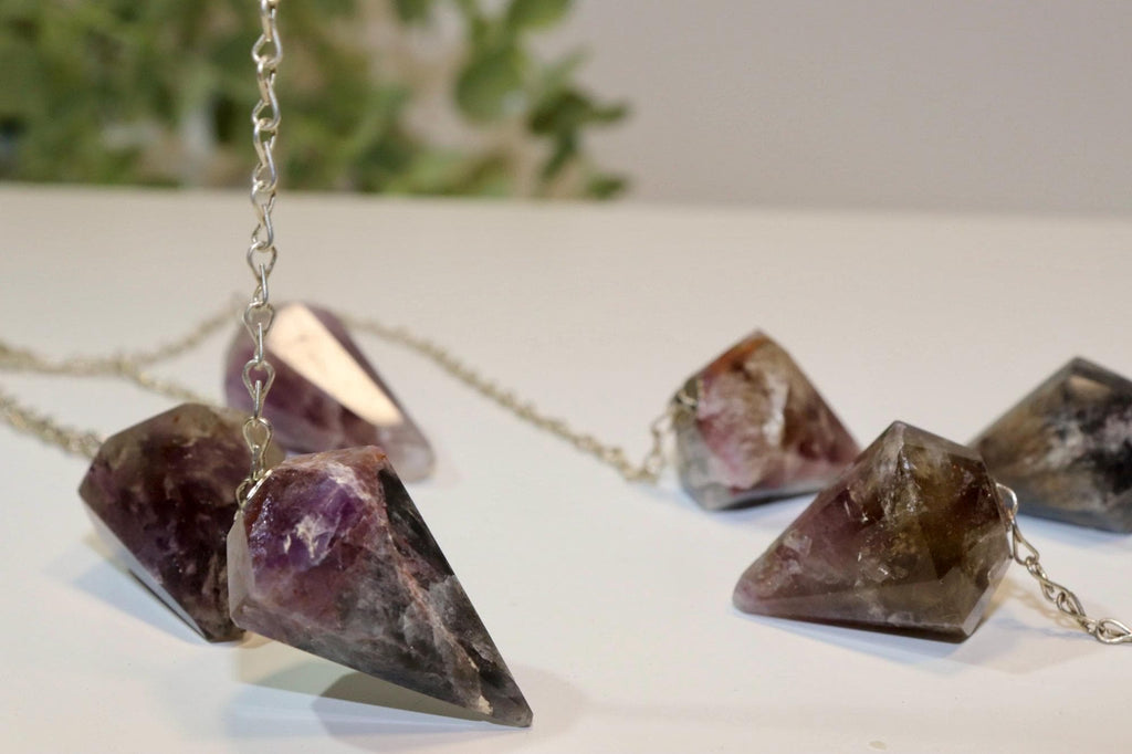 Natural Cacoxenite Crystal Pendulum - Intuition & Chakra Divination Tool for Energy Work