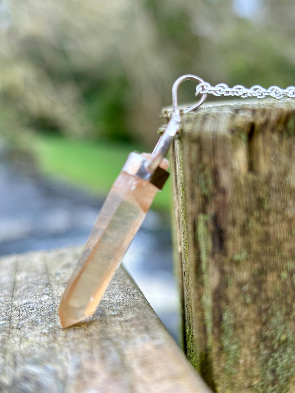Tangerine Quartz Pendant 925 Silver | Natural Brazilian Crystal Necklace | Sacral Chakra Stone | Healing Jewelry