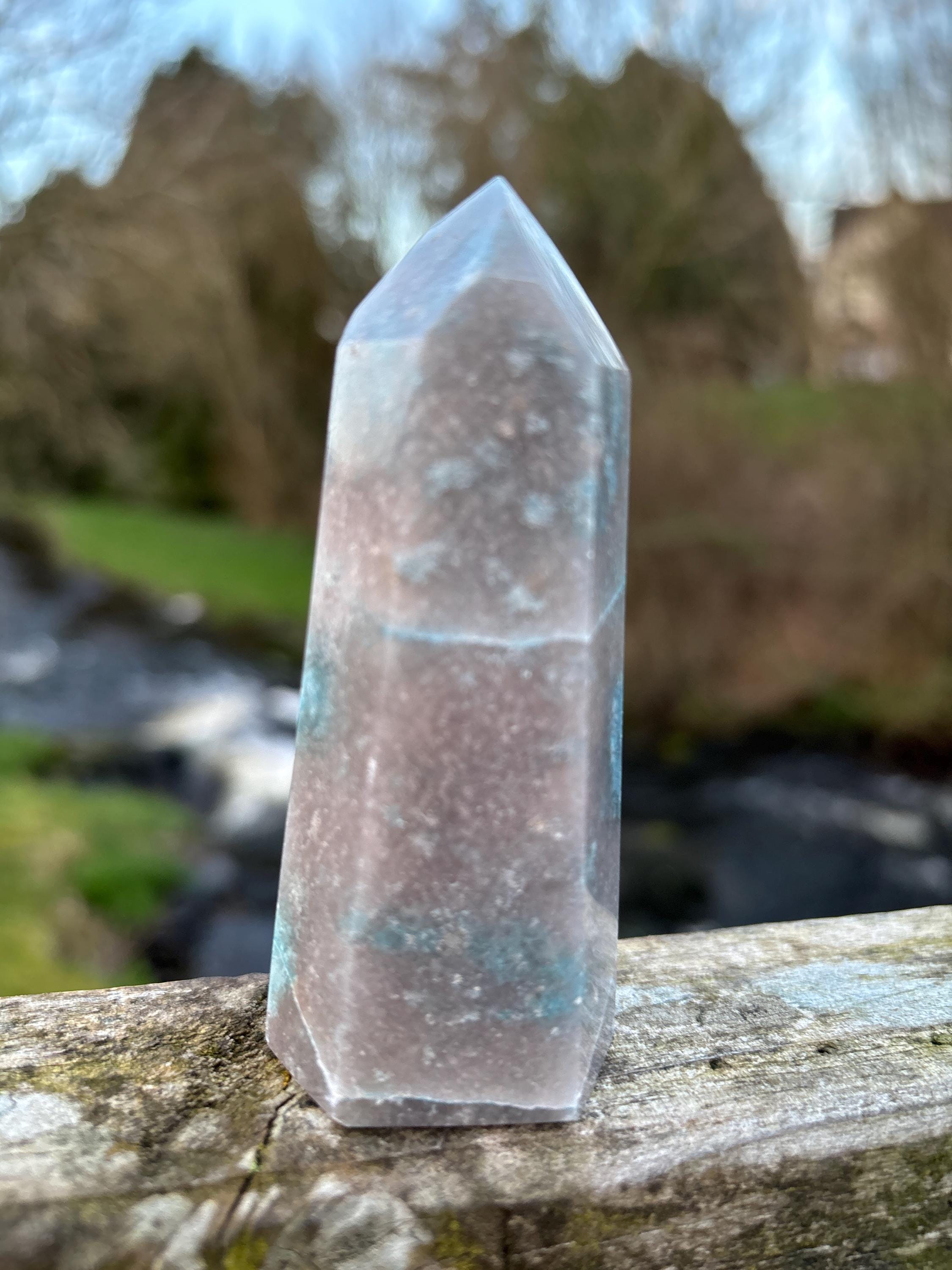Rare Trolleite Quartz Tower | Paraiba Quartz Polished Point | Blue Crystal Collector Piece | High Vibration Stone