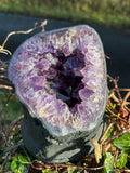 Brazilian Amethyst Geode Crystal. Very deep Purple Color Home Decor