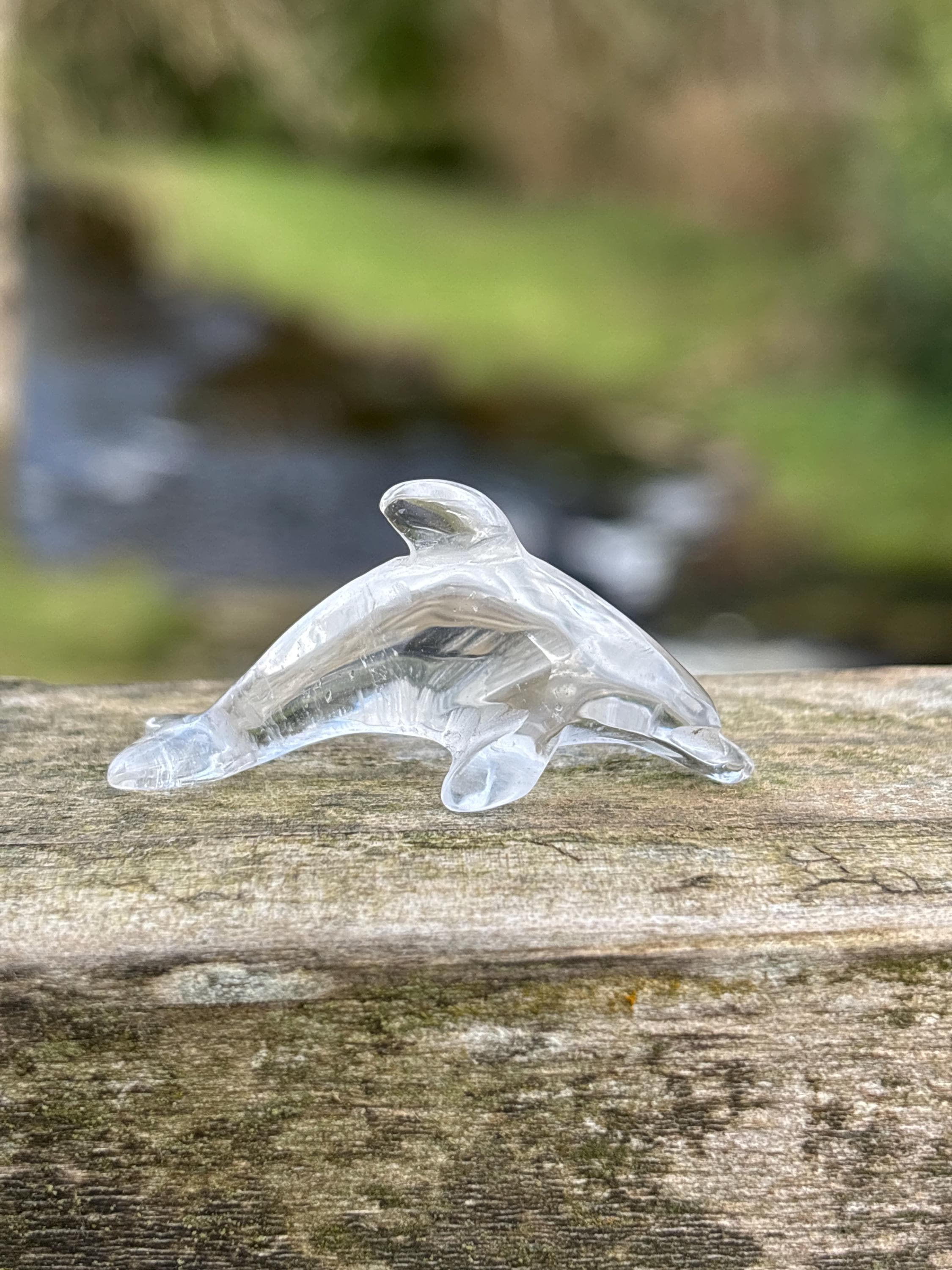 Clear Quartz Dolphin Carving | Mini Crystal Animal | Hand Carved Quartz Sculpture | Healing Crystal Decor