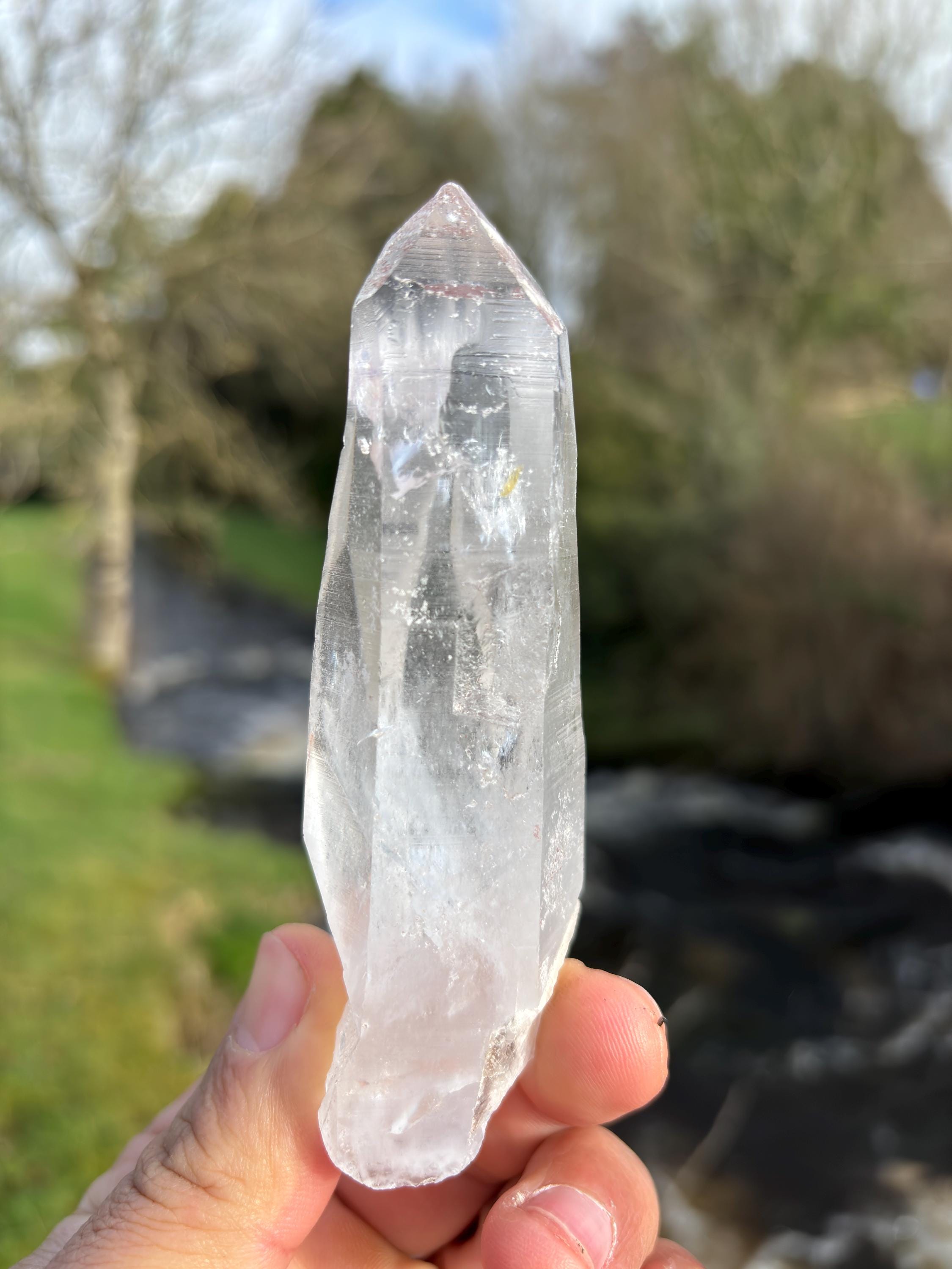 Natural Lemurian Quartz Point | Raw Crystal with Striations | Healing Stone for Meditation | High Vibration Crystal | Mineral Specimen