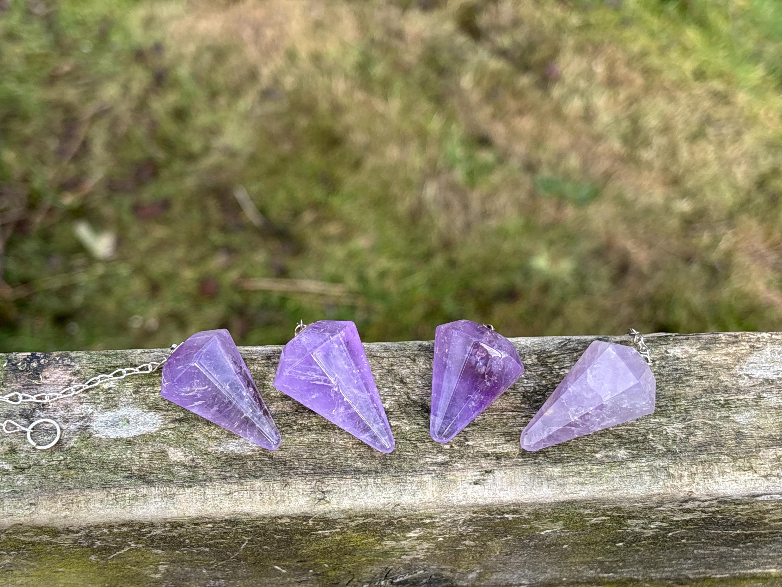 Amethyst Crystal Pendulum Handmade - Healing