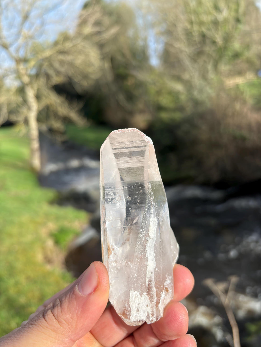 Natural Lemurian Quartz Point | Raw Crystal with Striations, High Vibration Meditation Stone