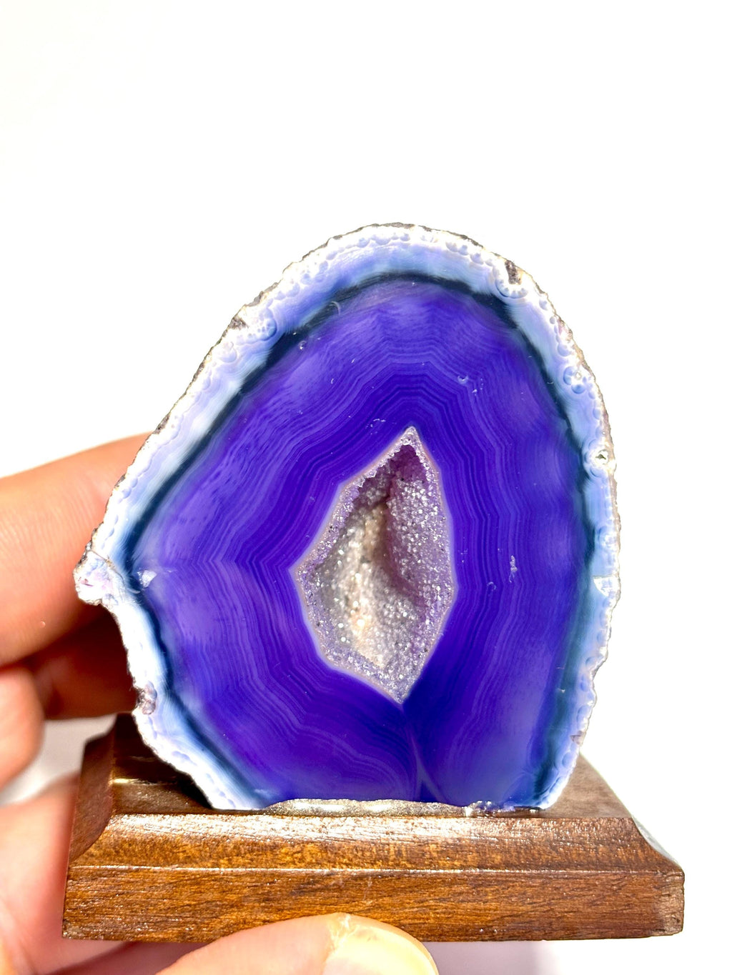 Natural Agate Geode Crystal - Small Polished Geode Display Piece