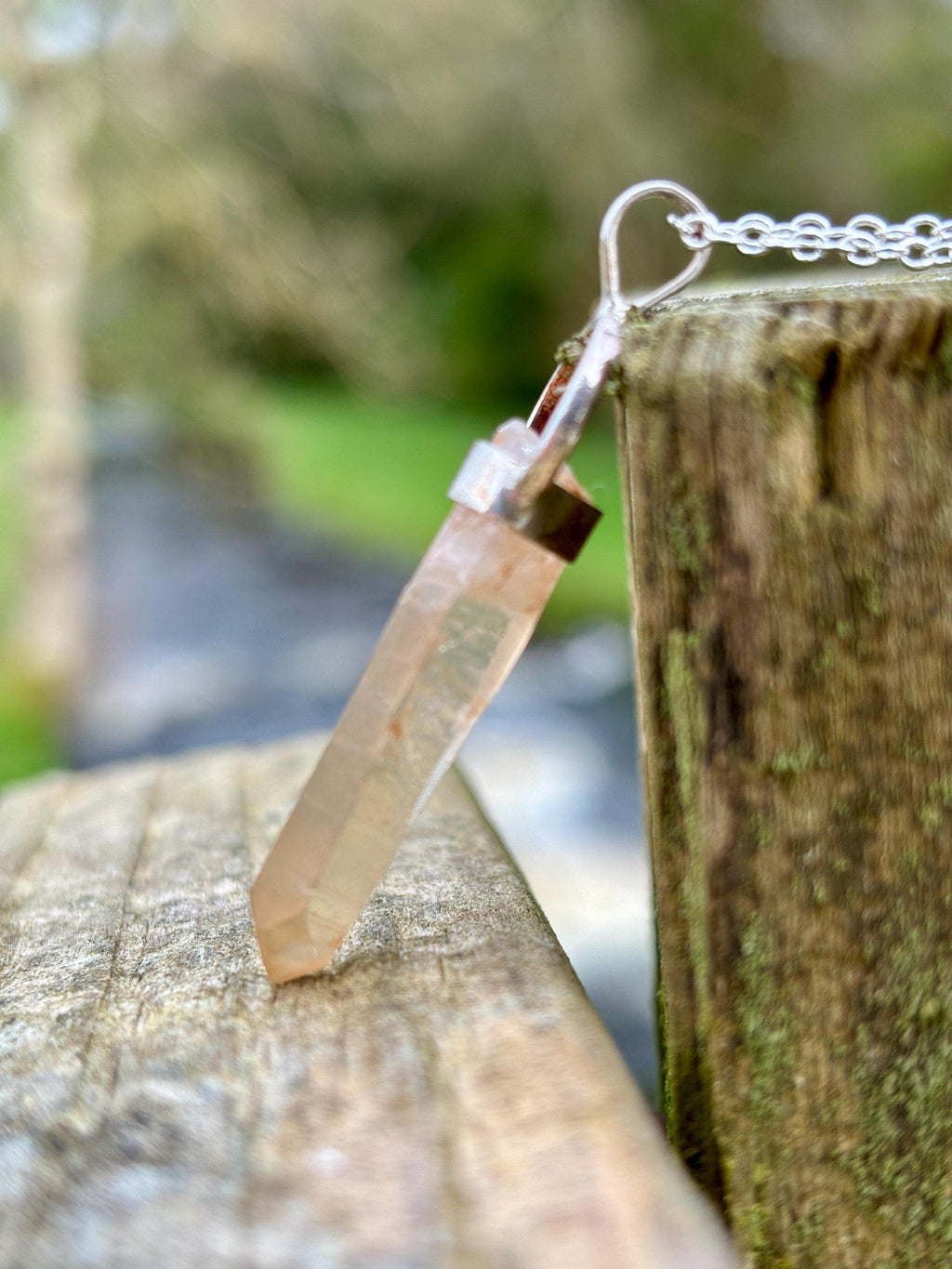 Tangerine Quartz Pendant 925 Silver | Natural Brazilian Crystal Necklace | Sacral Chakra Stone | Healing Jewelry
